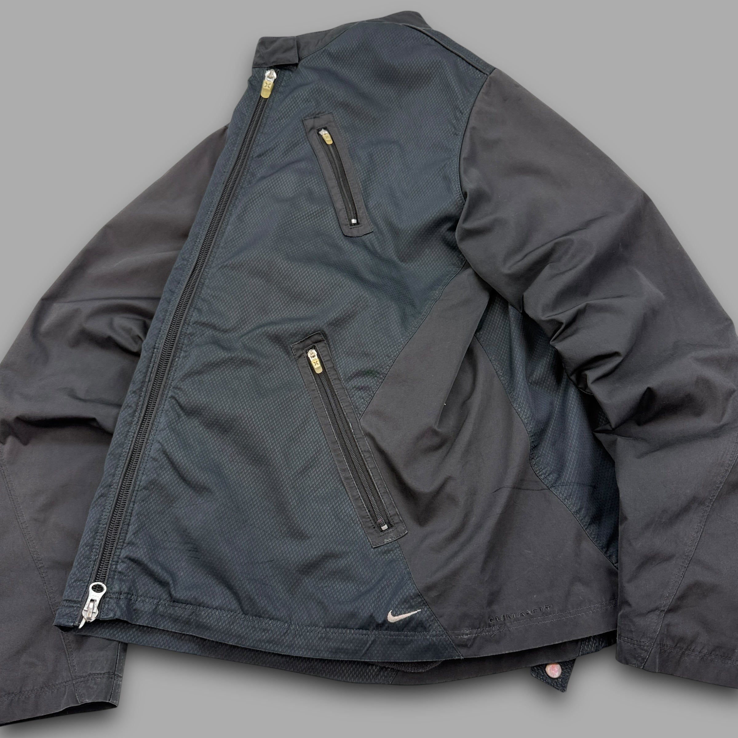 Nike clima-fit 2000's technical panelled softshell multi-pocket track jacket (S)