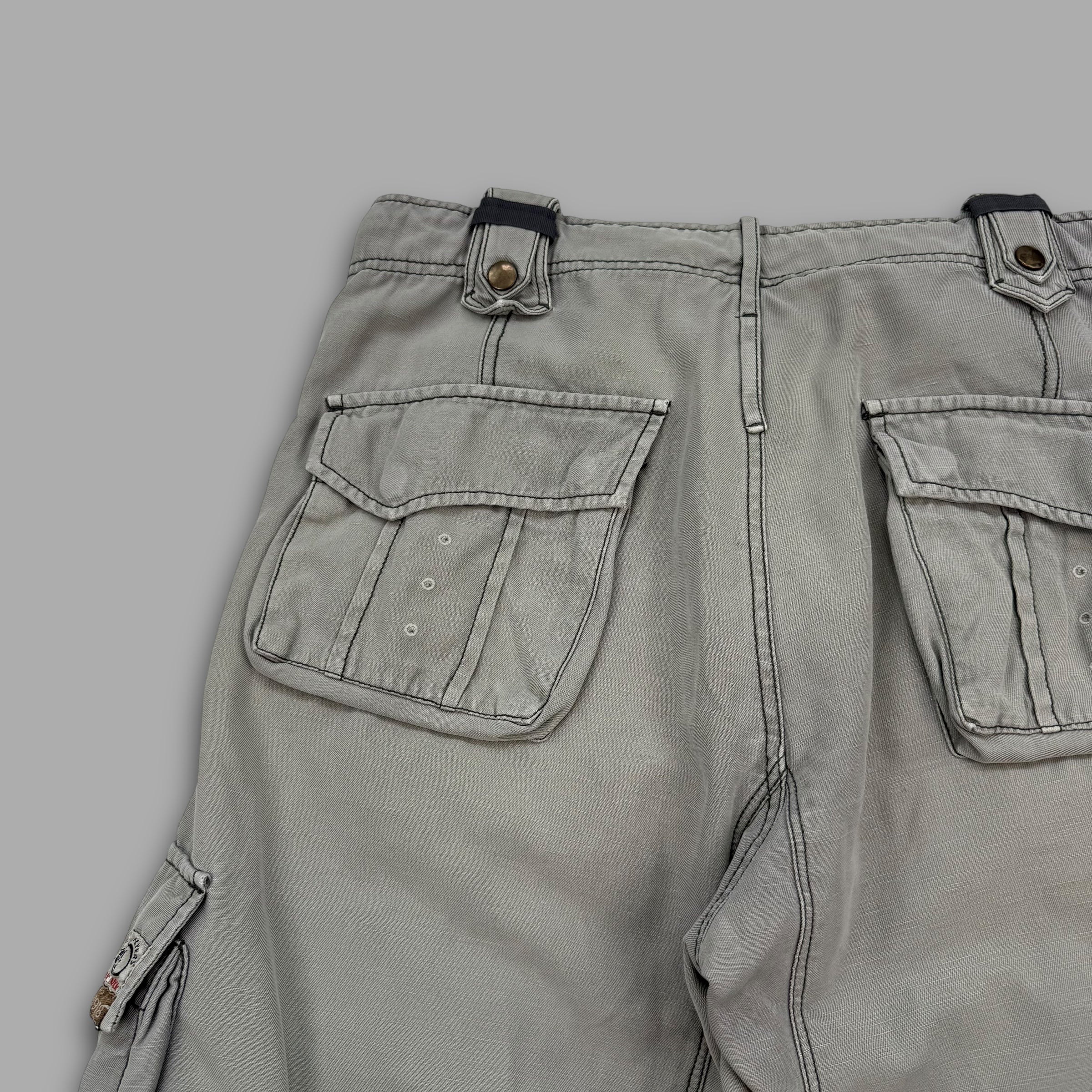 Diesel 2000's baggy wide leg multi-pocket jeans shorts (S)
