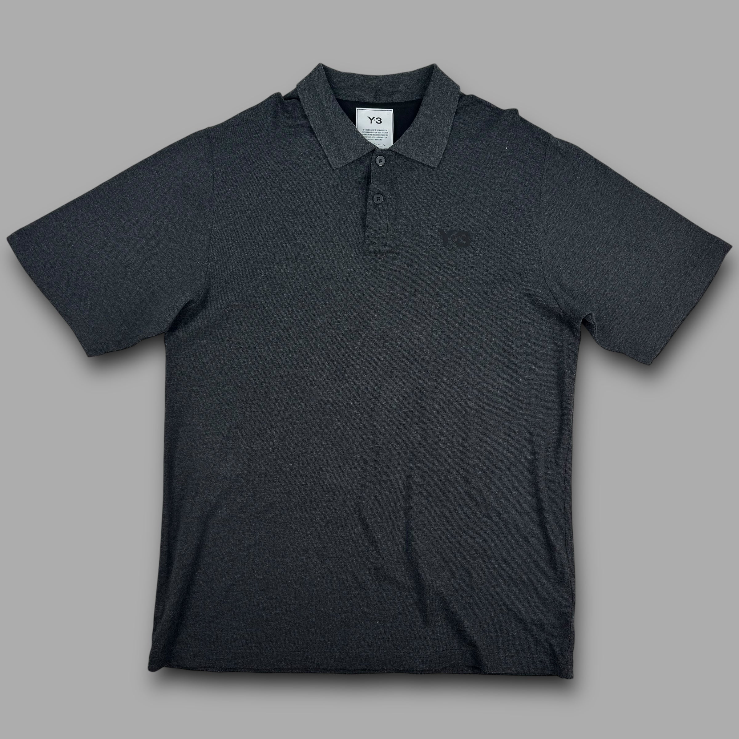 Adidas x Yohji Yamamoto 2000's graphic Y3 polo shirt (M)