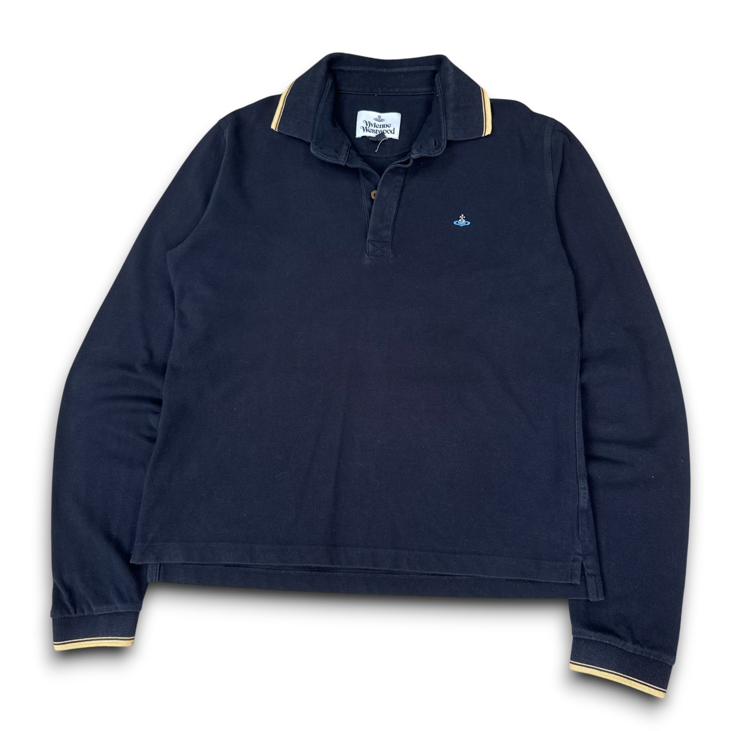 Vivienne Westwood 2000's big collar cropped long sleeve polo shirt (M)