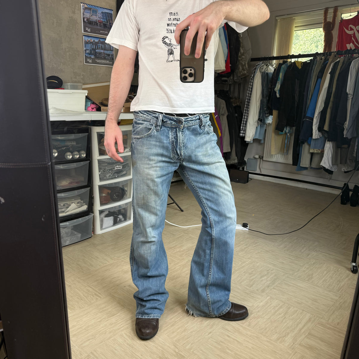 Diesel zaf 2000's relaxed flared bootcut denim jeans (S)