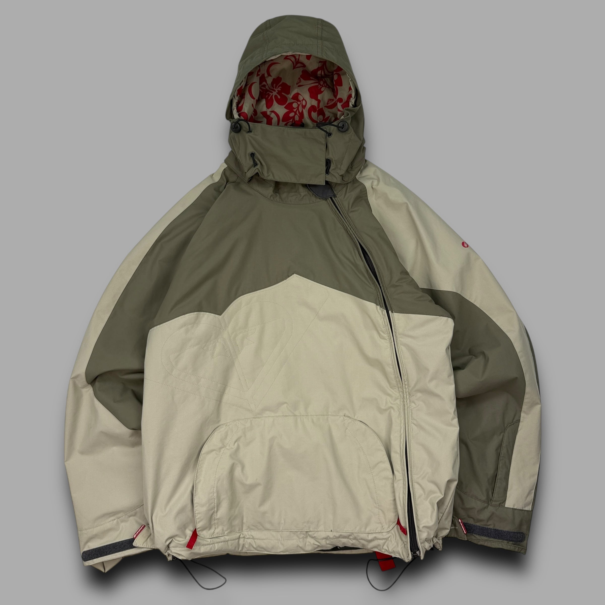 Quiksilver x Roxy 2000's technical asymmetrical zip softshell ski jacket (S-M)