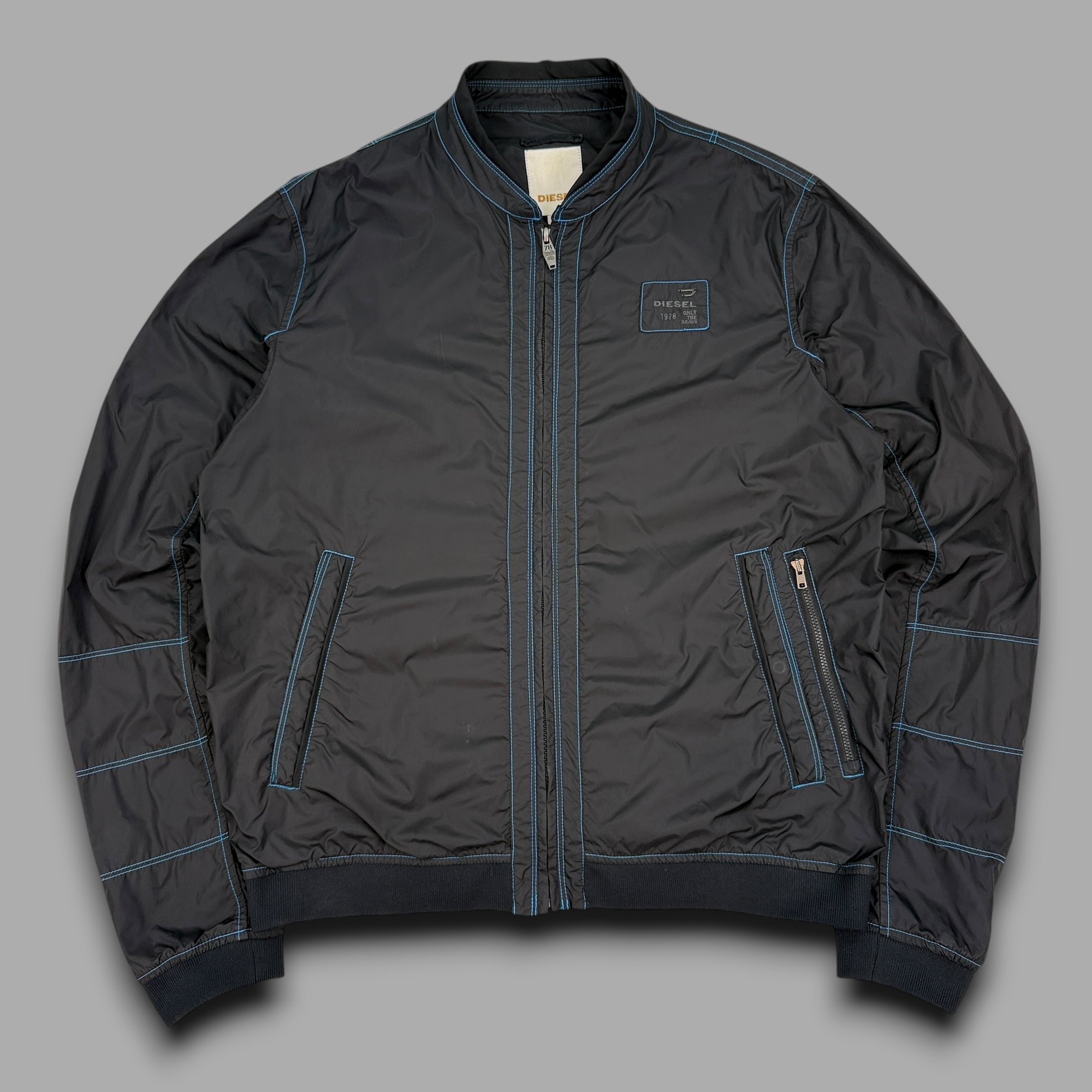 Diesel 2000's technical contrast stitch nylon coach jacket (L)