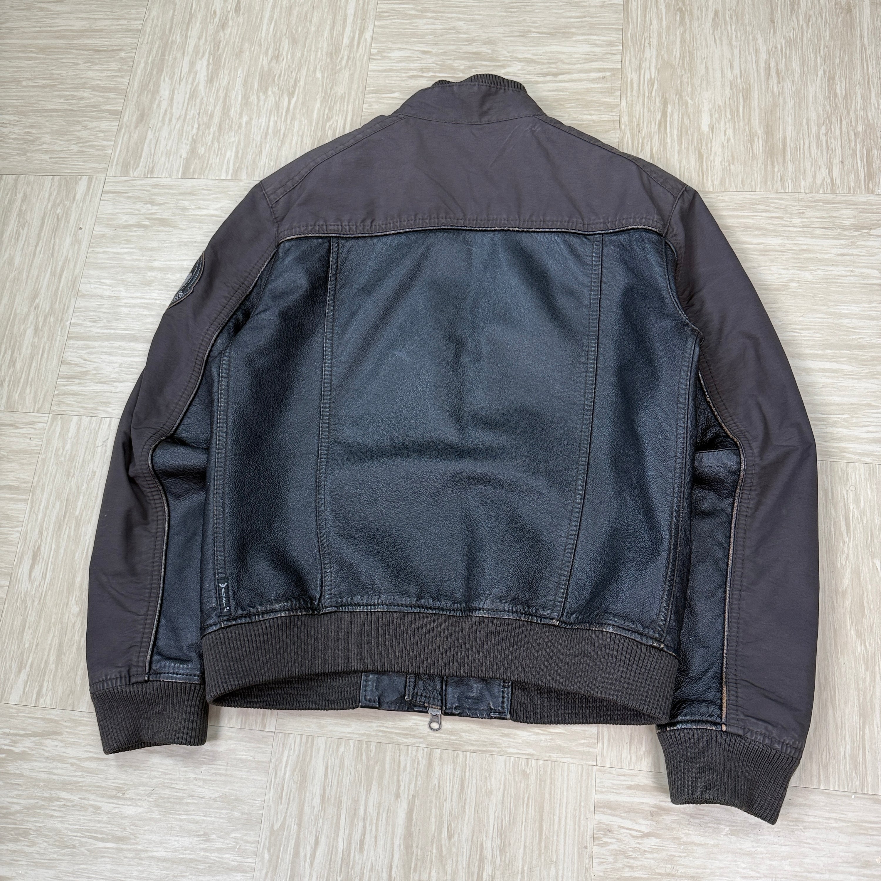 Armani 2000's multi-pocket leather hybrid jacket (S-M)