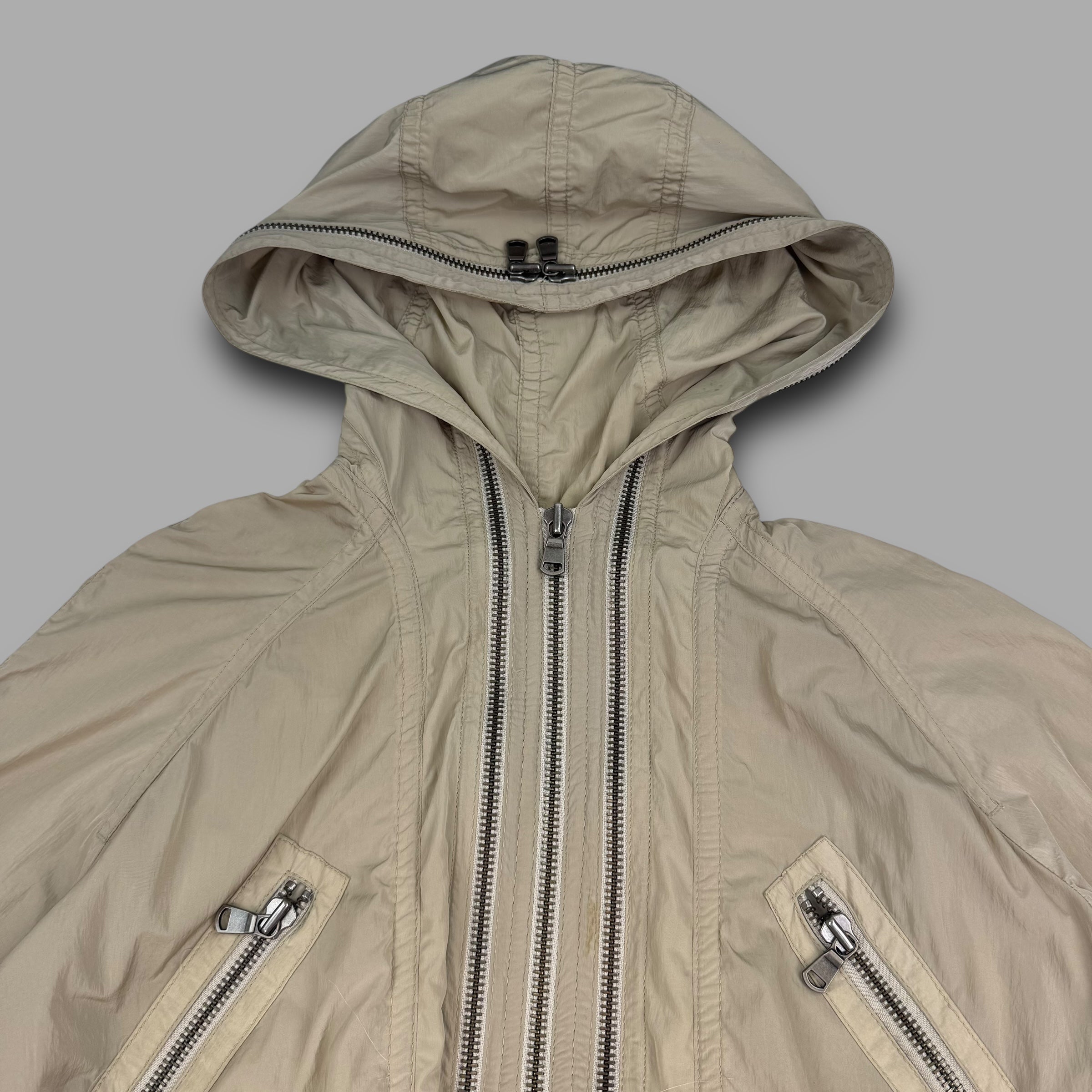 Allsaints 2000's technical triple zip lightweight parka jacket (M) wms