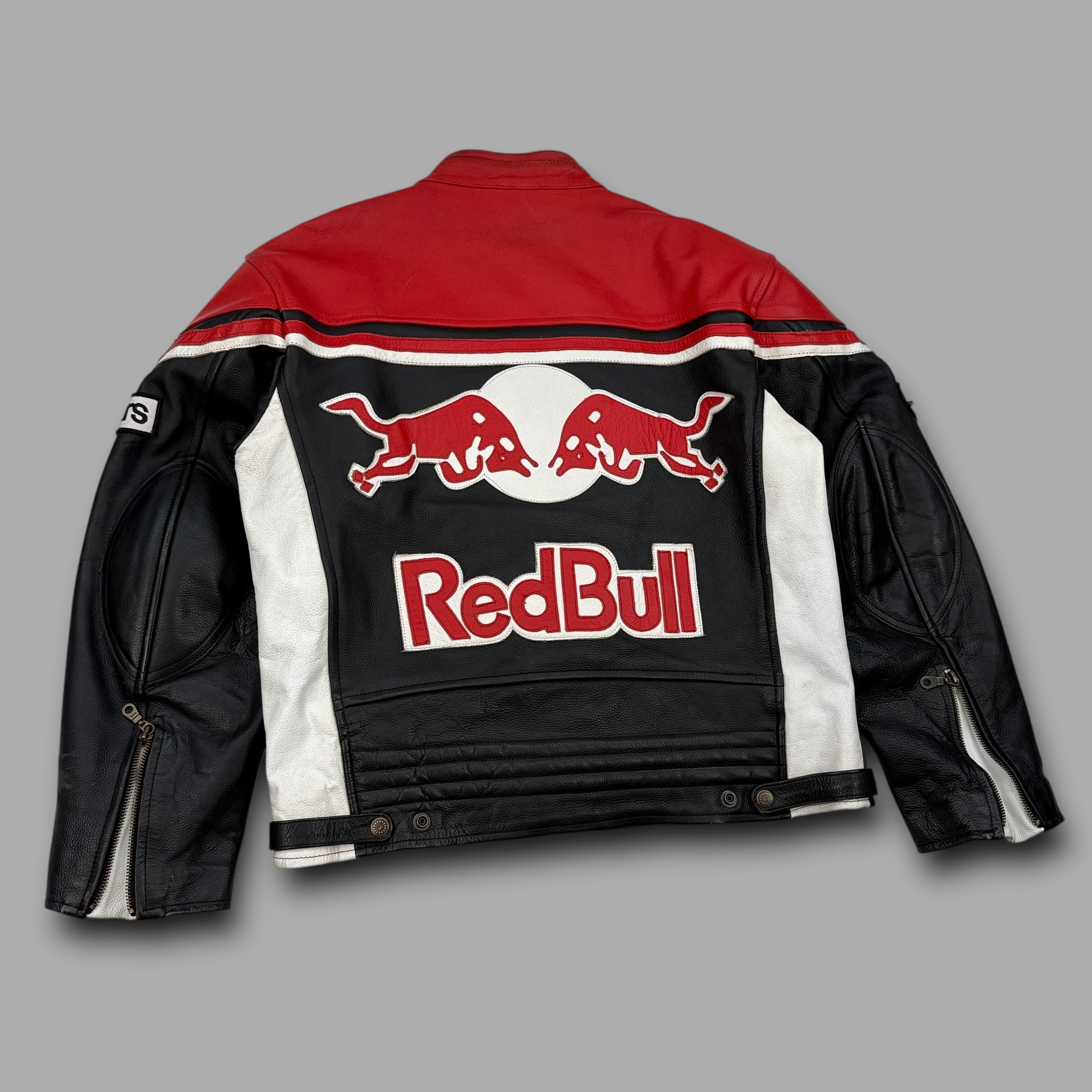 Redbull 2000's padded graphic leather motorcycle jacket (M)