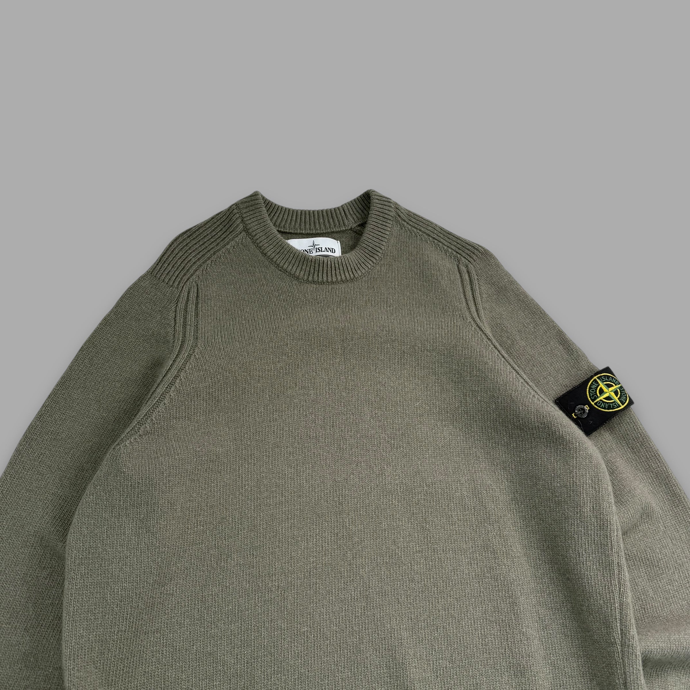 Stone island wool knit pullover sweatshirt (M)