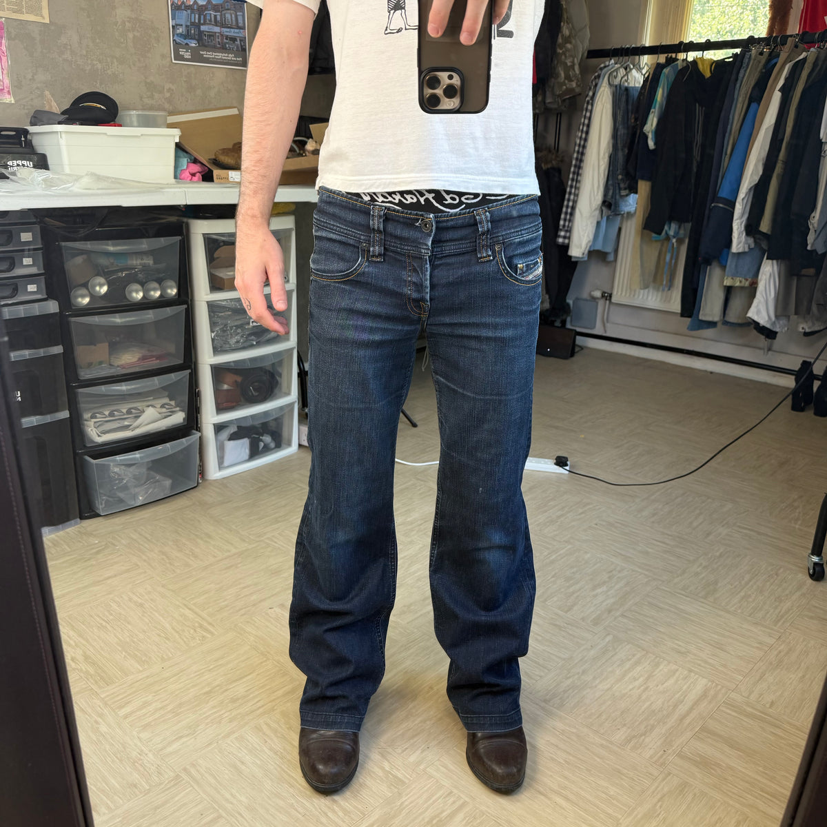 Diesel lambry 2000's relaxed fit denim bootcut jeans (S)