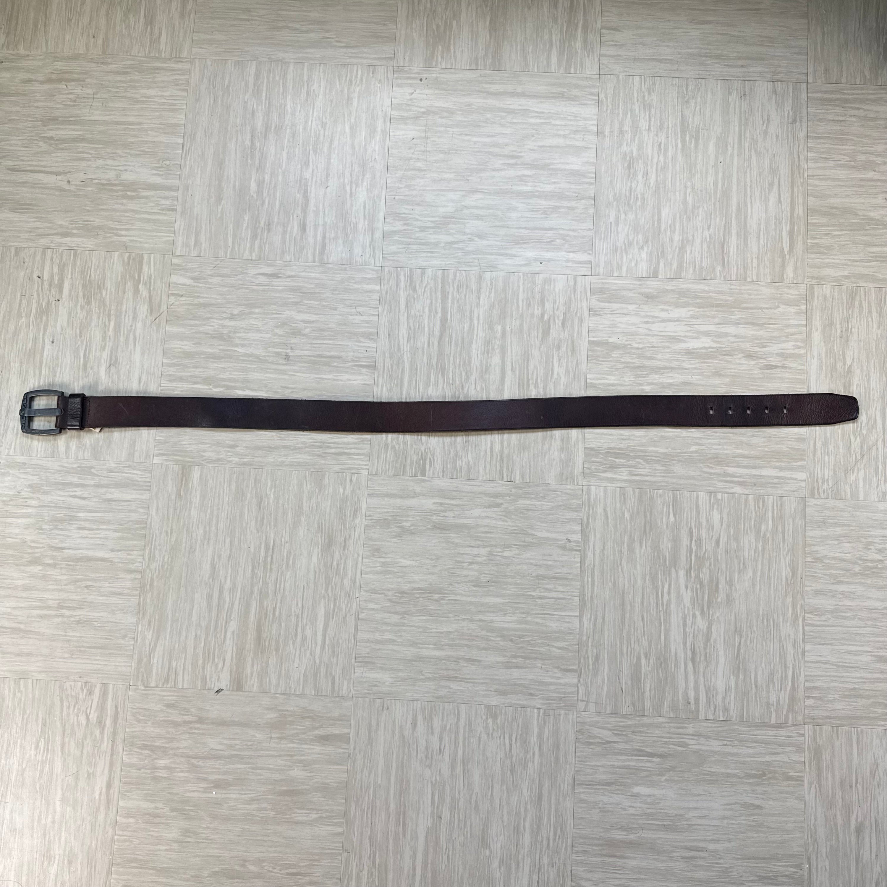 Diesel 2000's big spellout buckle wide leather belt (OS)