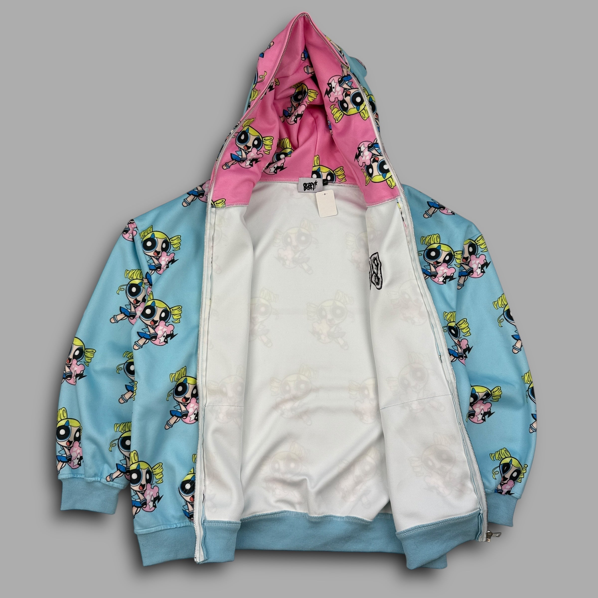 Berry's Japan full-zip monogram power puff girls hoodie (L)