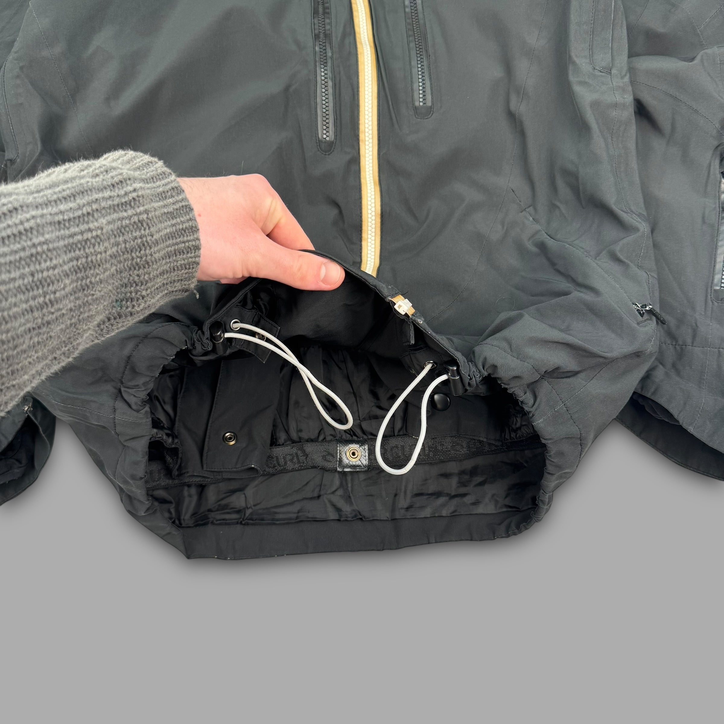 Ripcurl 2000's technical asymmetric dual zip softshell balaclava ski jacket (M-L)