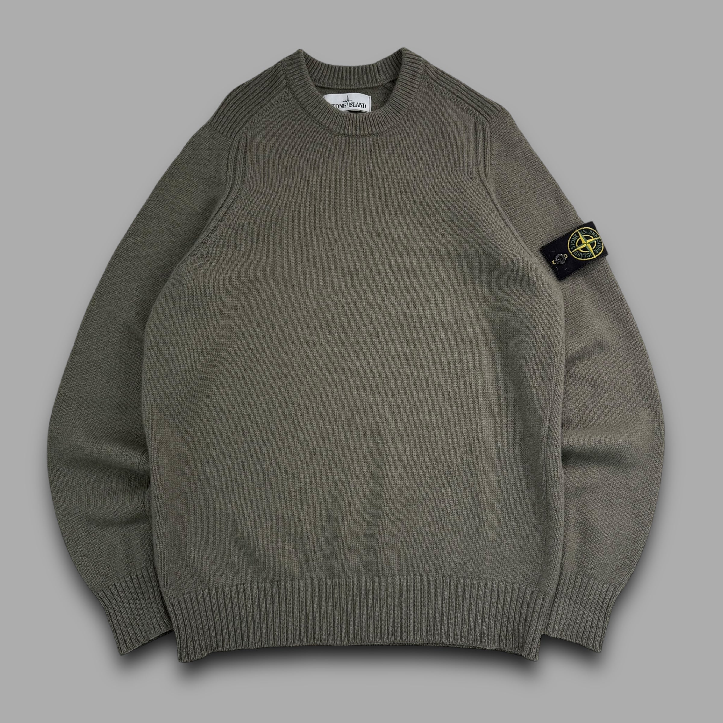 Stone island wool knit pullover sweatshirt (M)