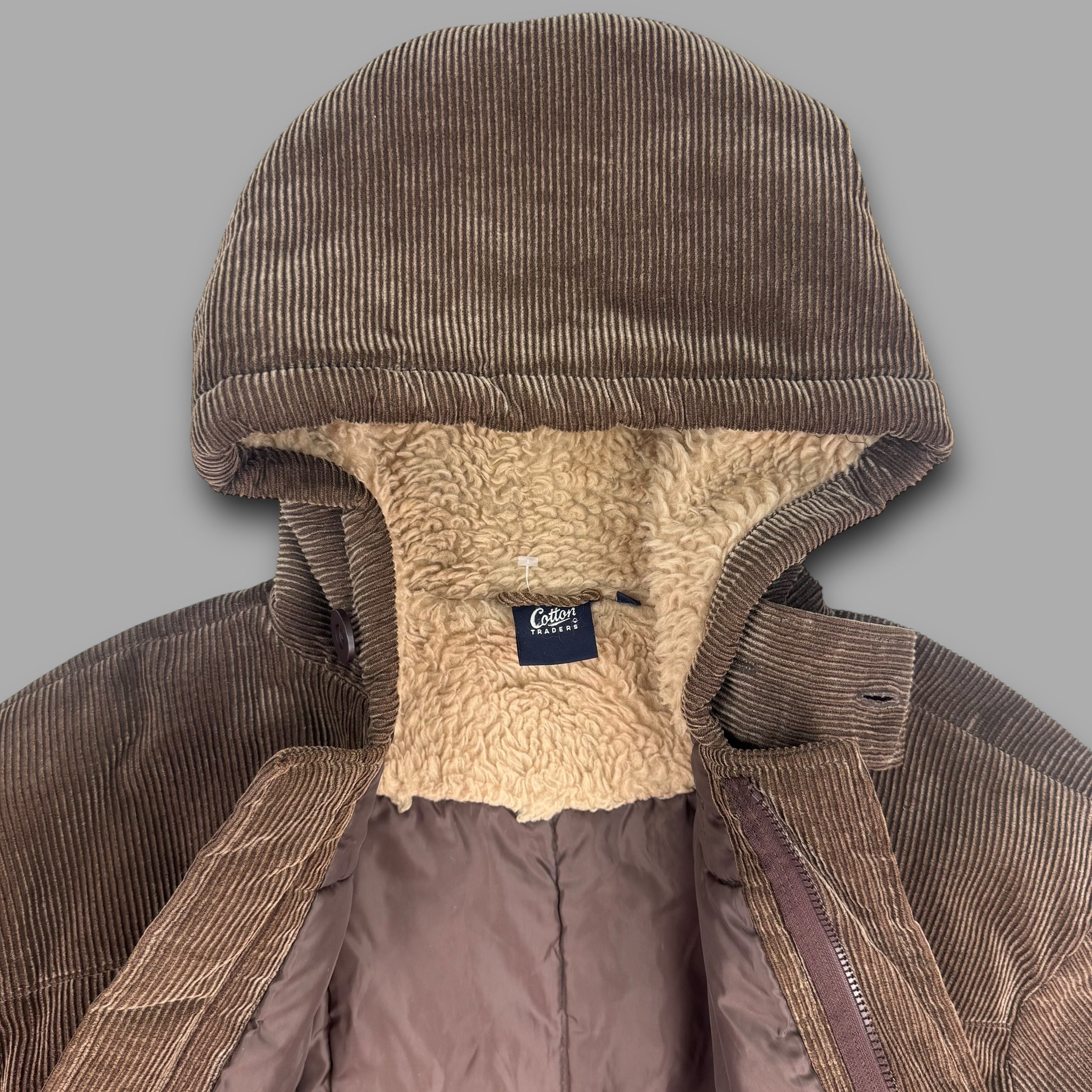 Cotton traders 2000's corduroy dual-pocket duffle coat (XL+)