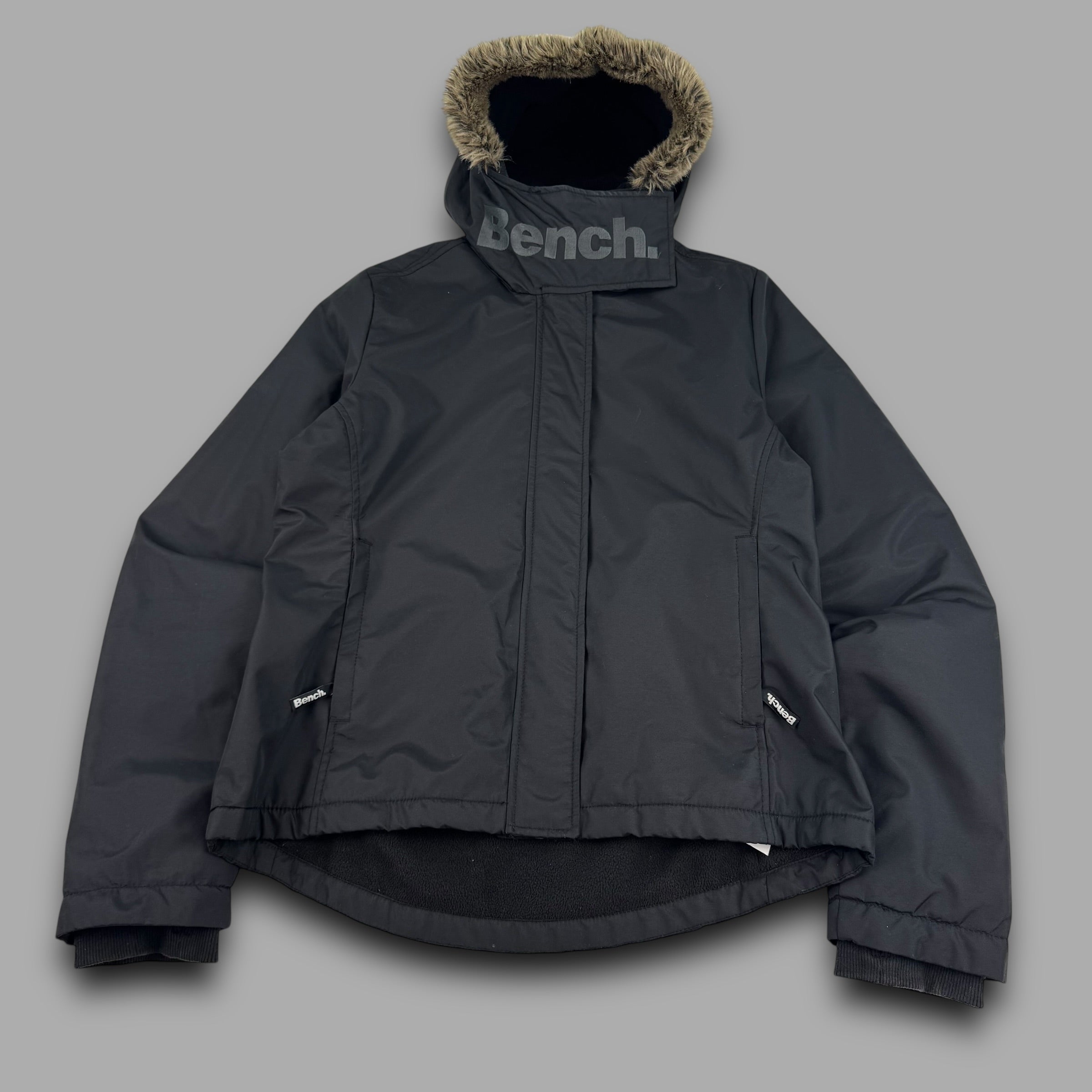 Bench 2000's technical zip up softshell jacket with fur hood (L) wms