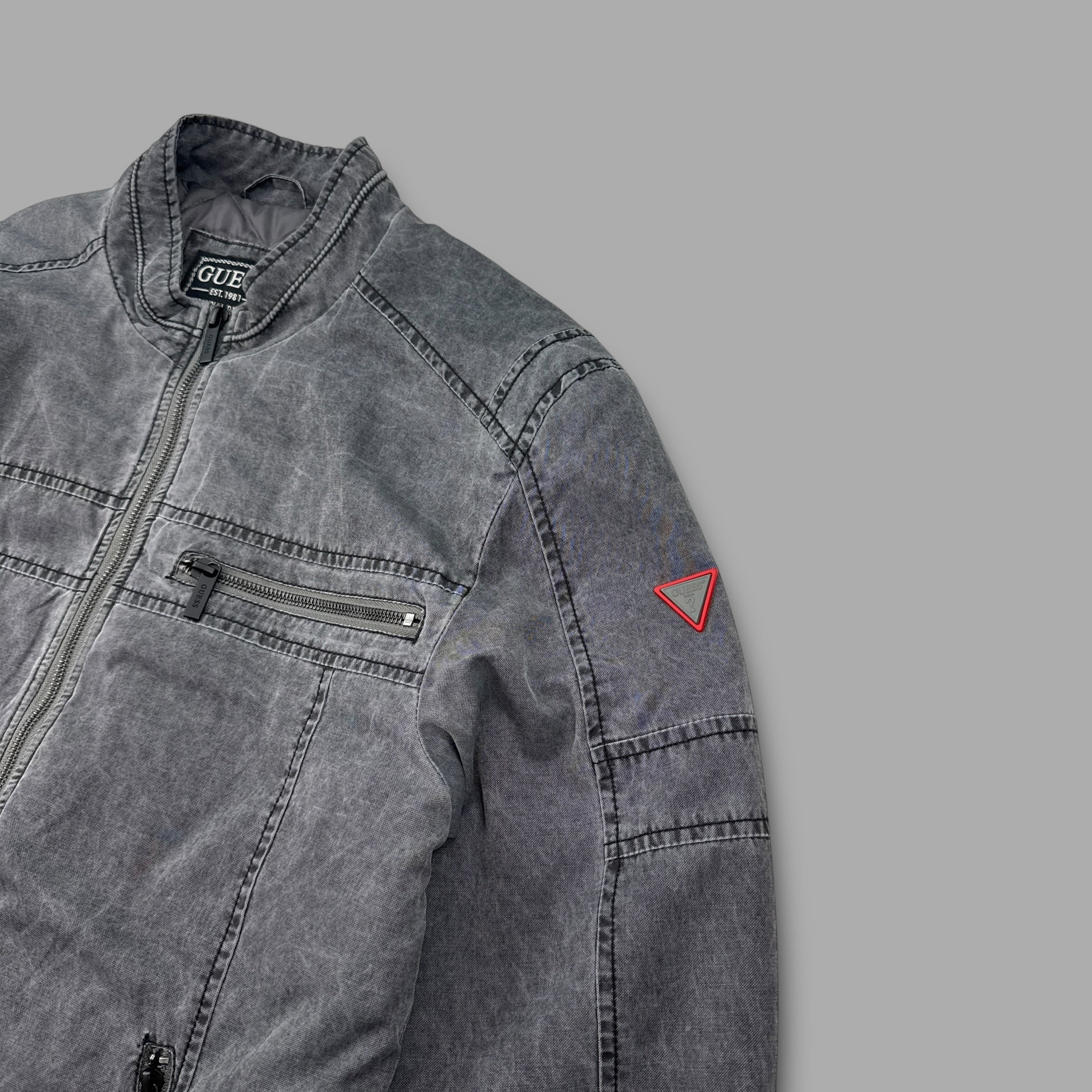 Guess 2000's technical washed contrast stitch coach jacket (M)