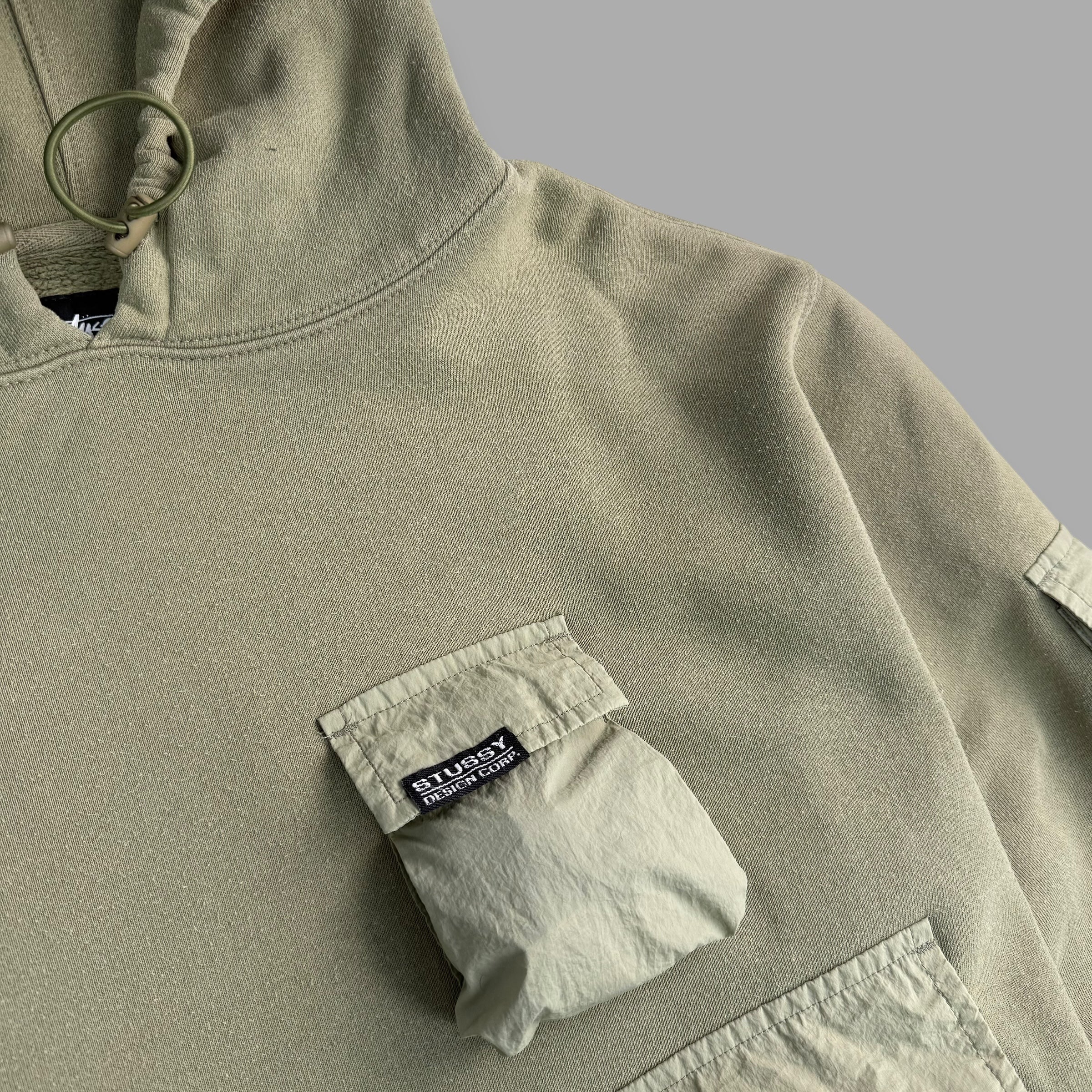 Stussy SS21 technical pullover cargo pocket hoodie (S)