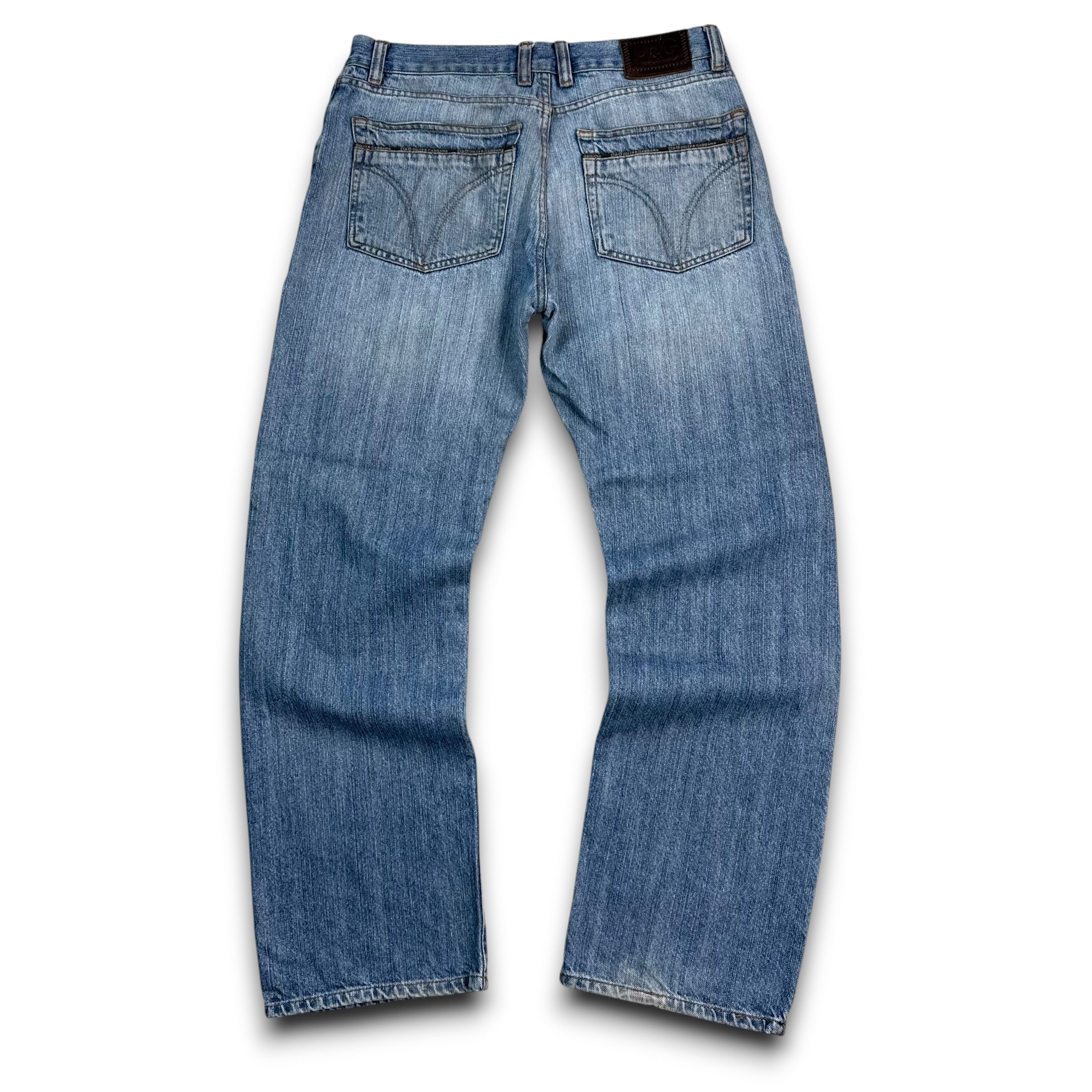Dolce and gabbana 2000's relaxed washed denim straight leg jeans (S)