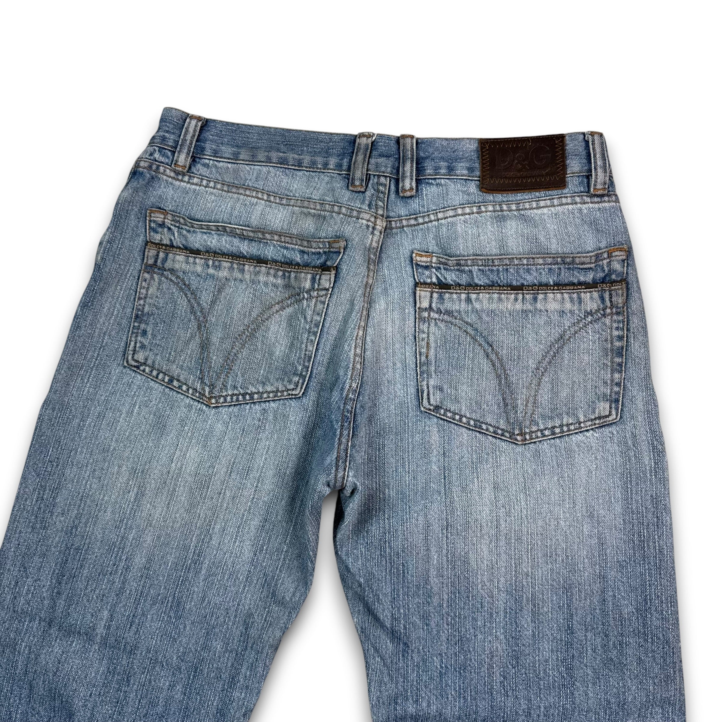 Dolce and gabbana 2000's relaxed washed denim straight leg jeans (S)