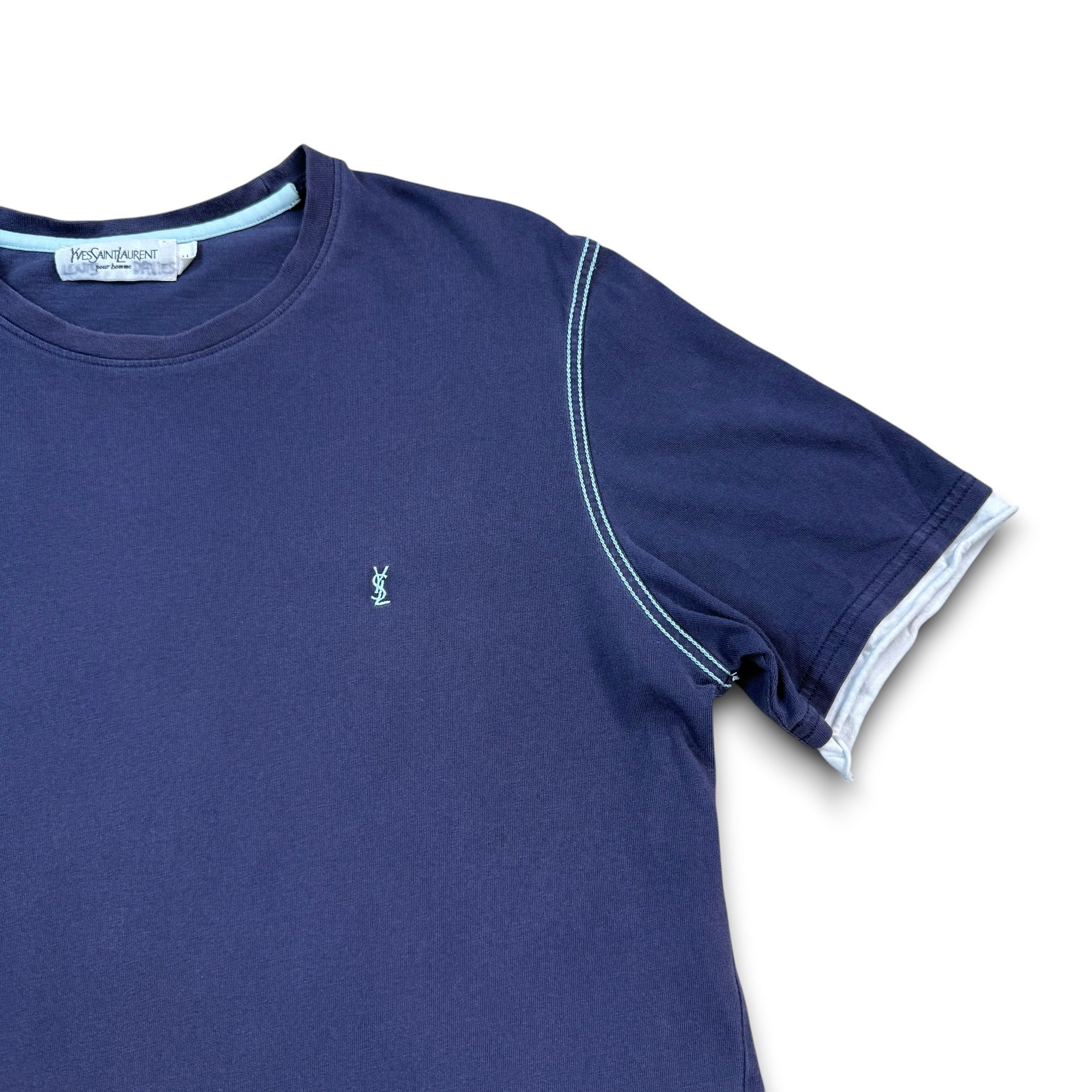 Yves saint laurent 2000's embroidered YSL cotton tee (M)