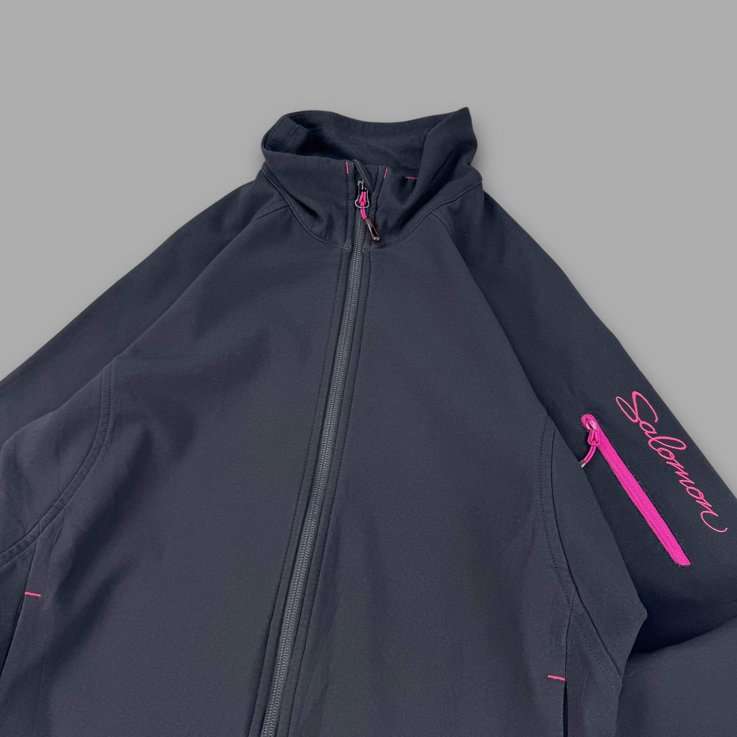 Salomon 2012 embroidered spellout zip up midlayer jacket (L) wms