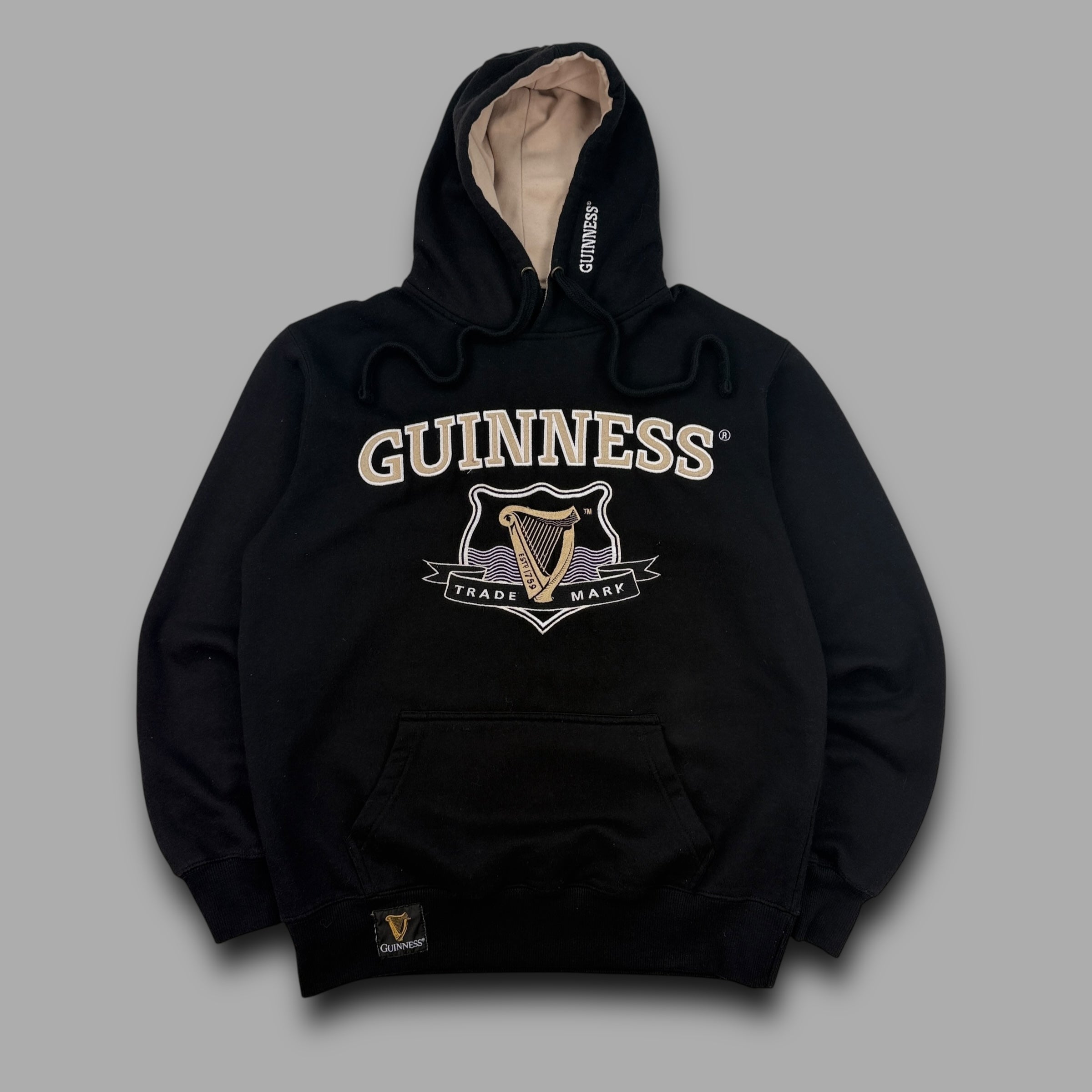 Guiness 2000's pullover embrodiered spellout hoodie (S)