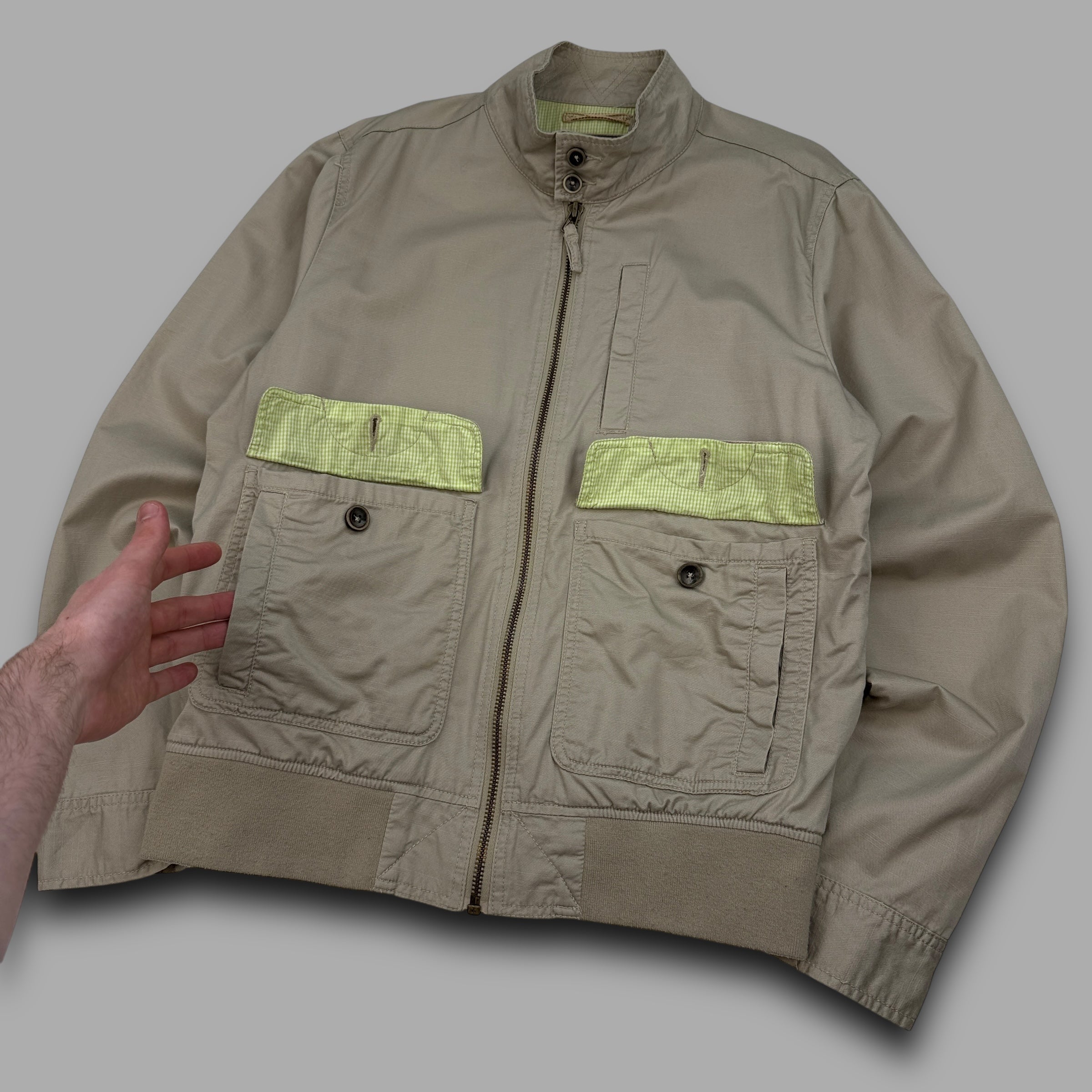 Quiksilver 2000's technical dual pocket harrington coach jacket (M)