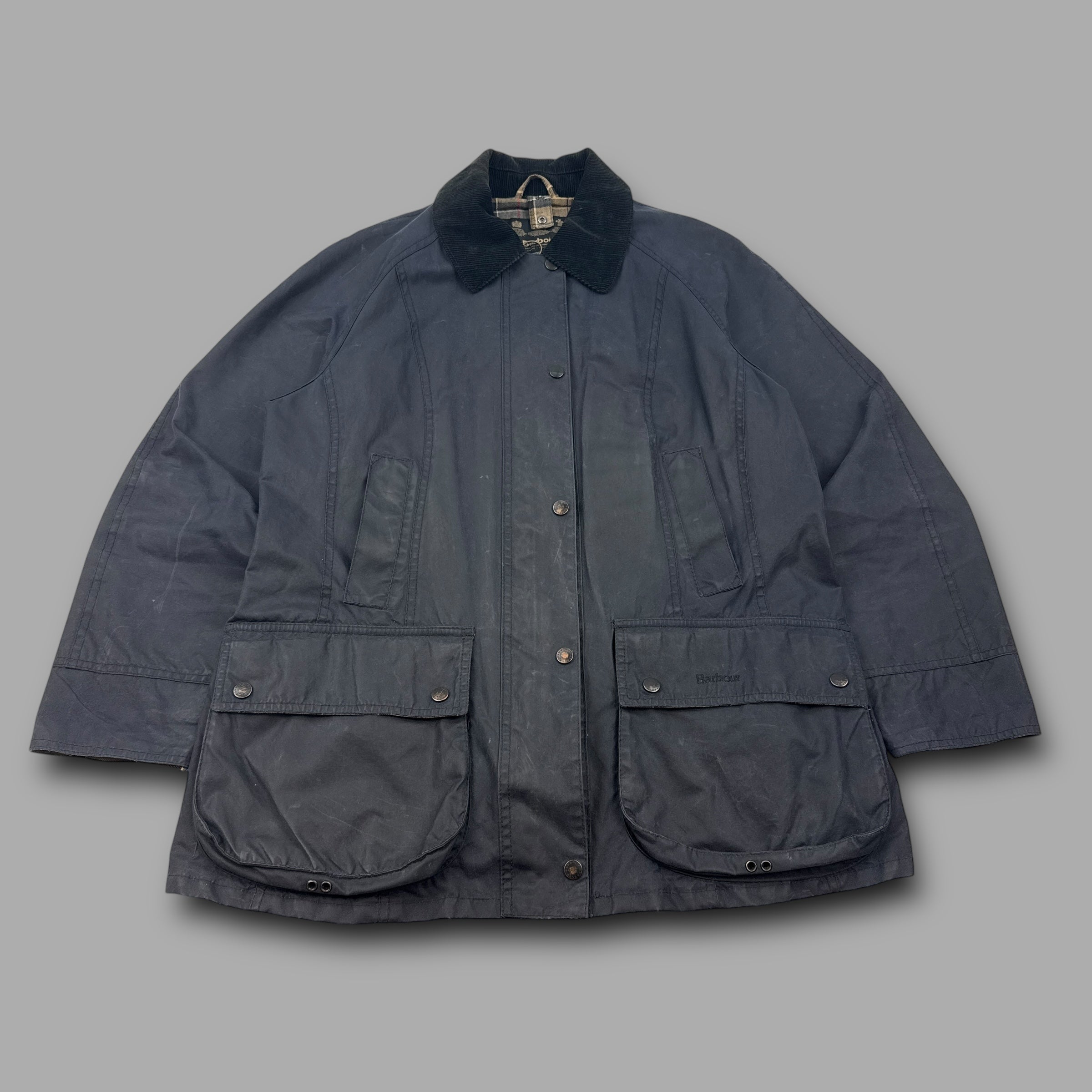 Barbour 2000's beadnell technical zip-up waxed jacket (S-M)