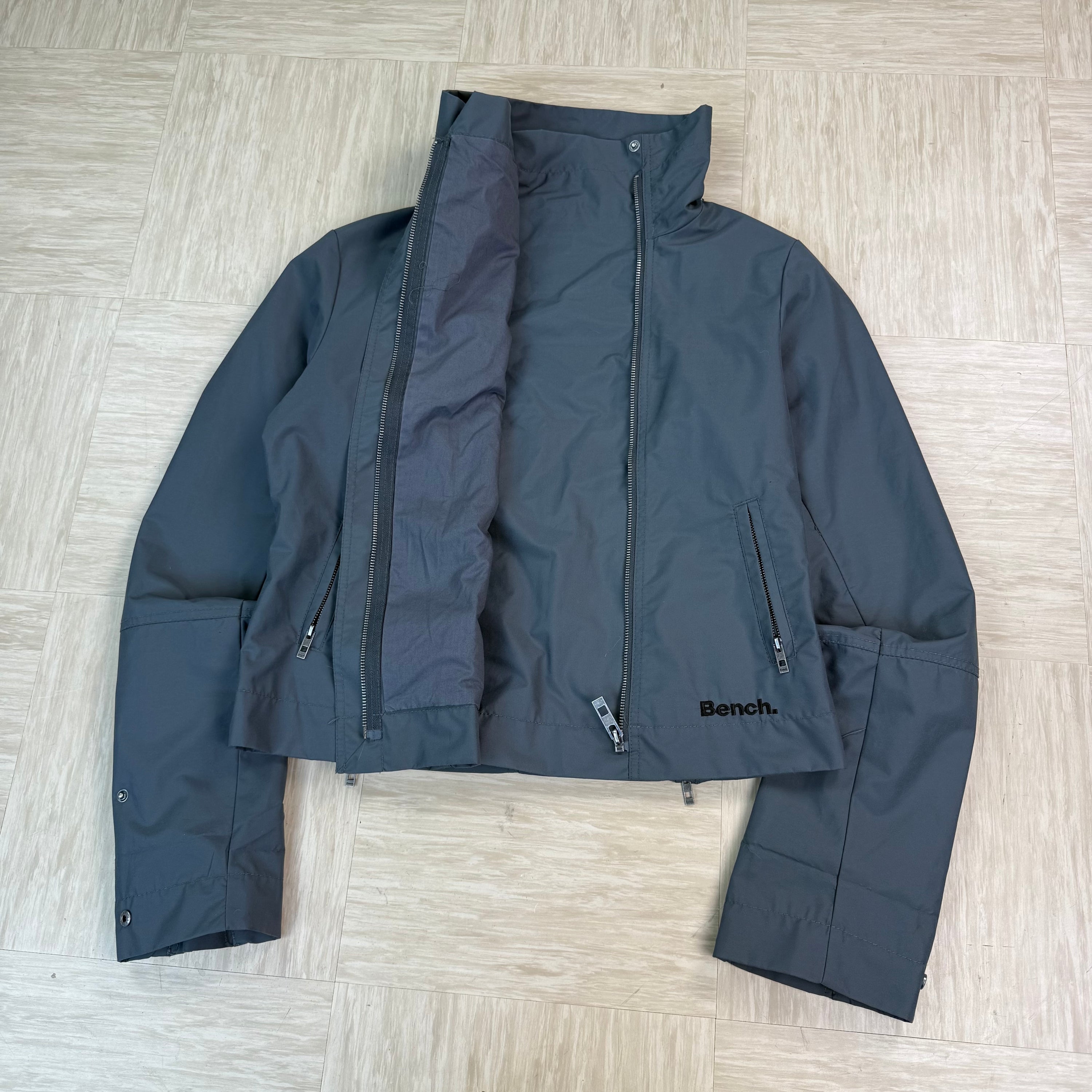 Bench 2000's technical nylon asymmetrical zip high collar jacket (S)