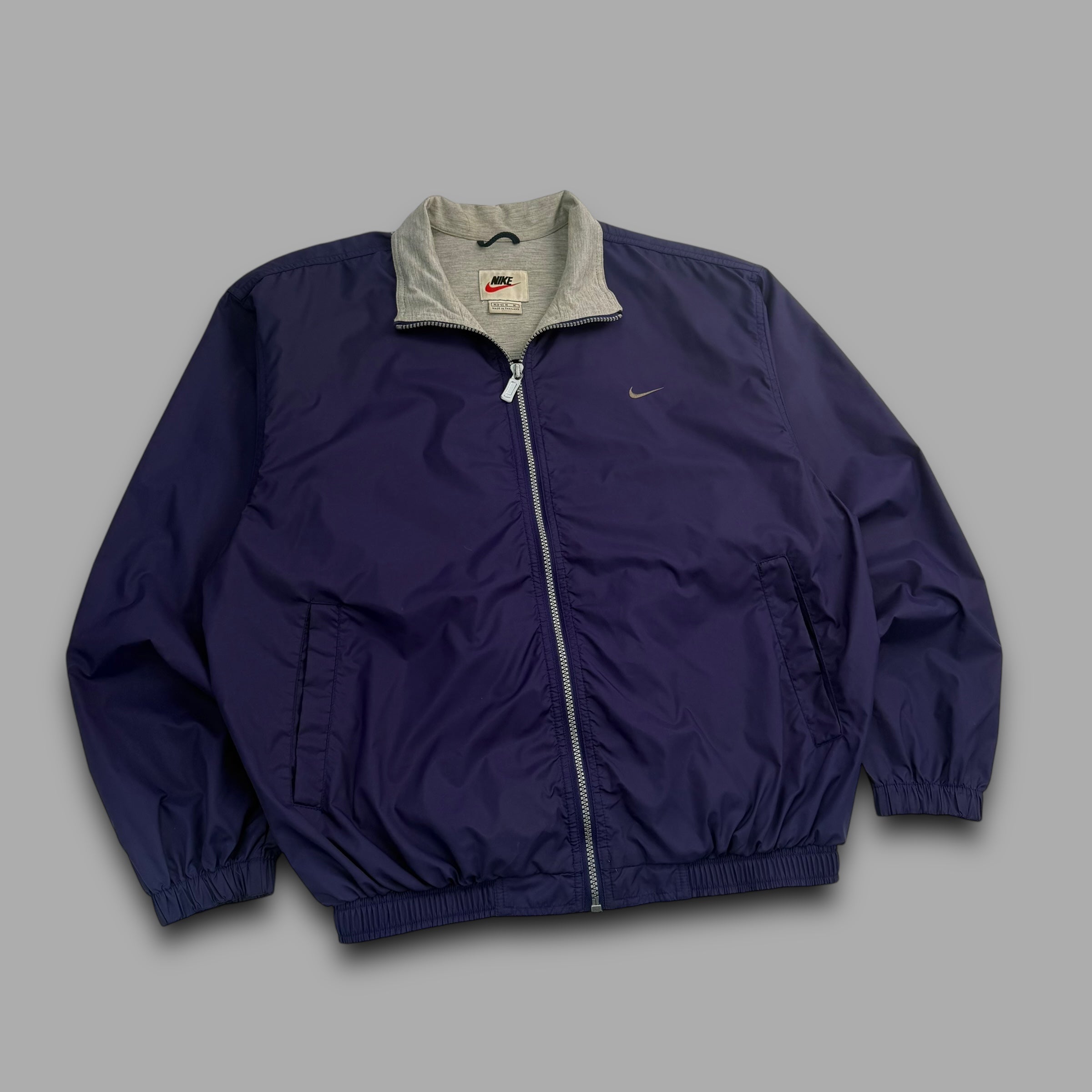 Nike 1990's packable full zip cropped nylon windbreaker (S)