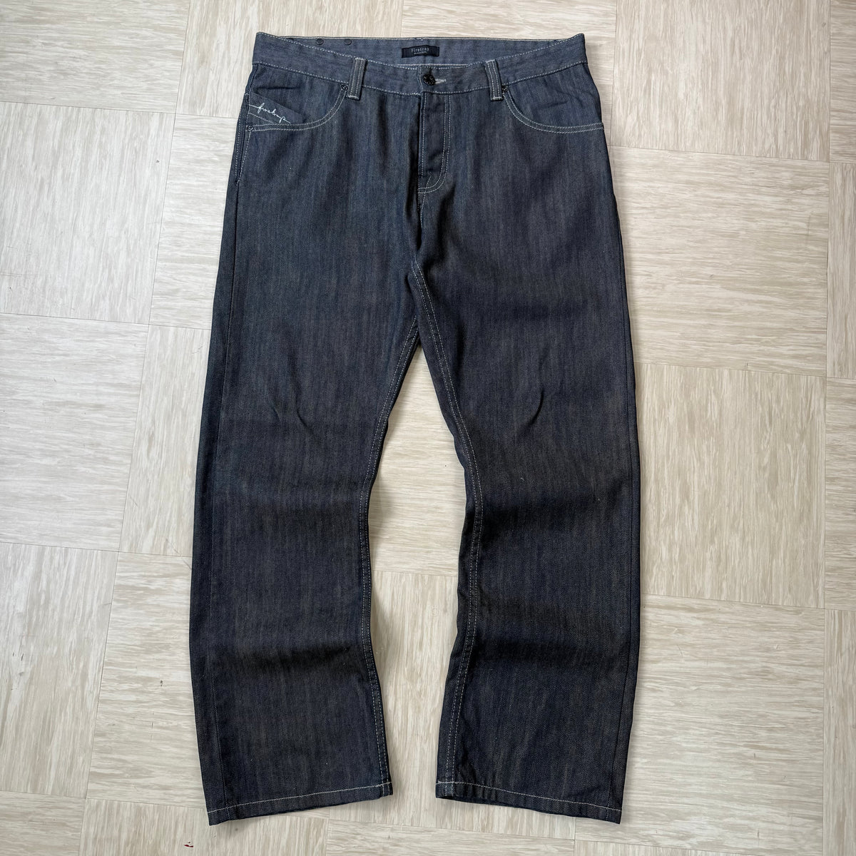 Firetrap black seal 2000's pure indigo relaxed denim bootcut jeans (S)