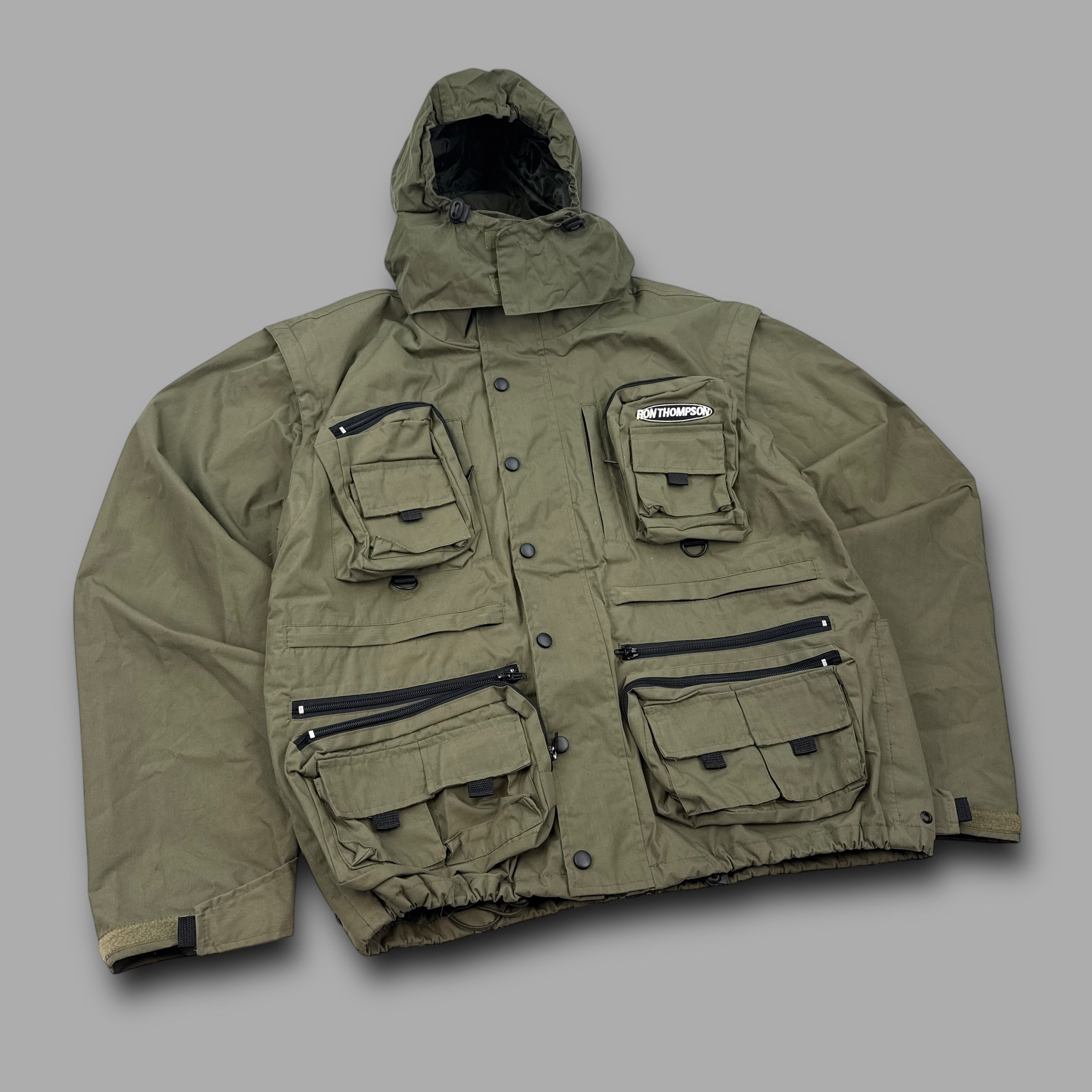 Ron Thompson 2000's technical multi-pocket cropped wading jacket (M)