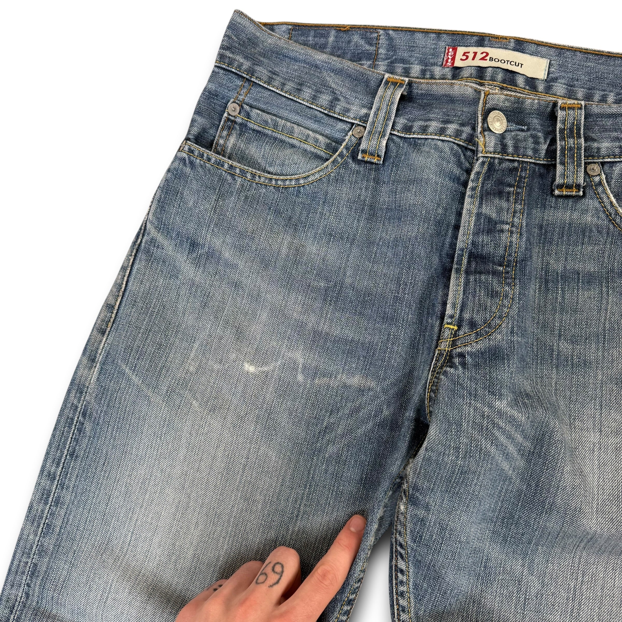 Levi's 512 2000's faded washed relaxed fit denim bootcut jeans (S)