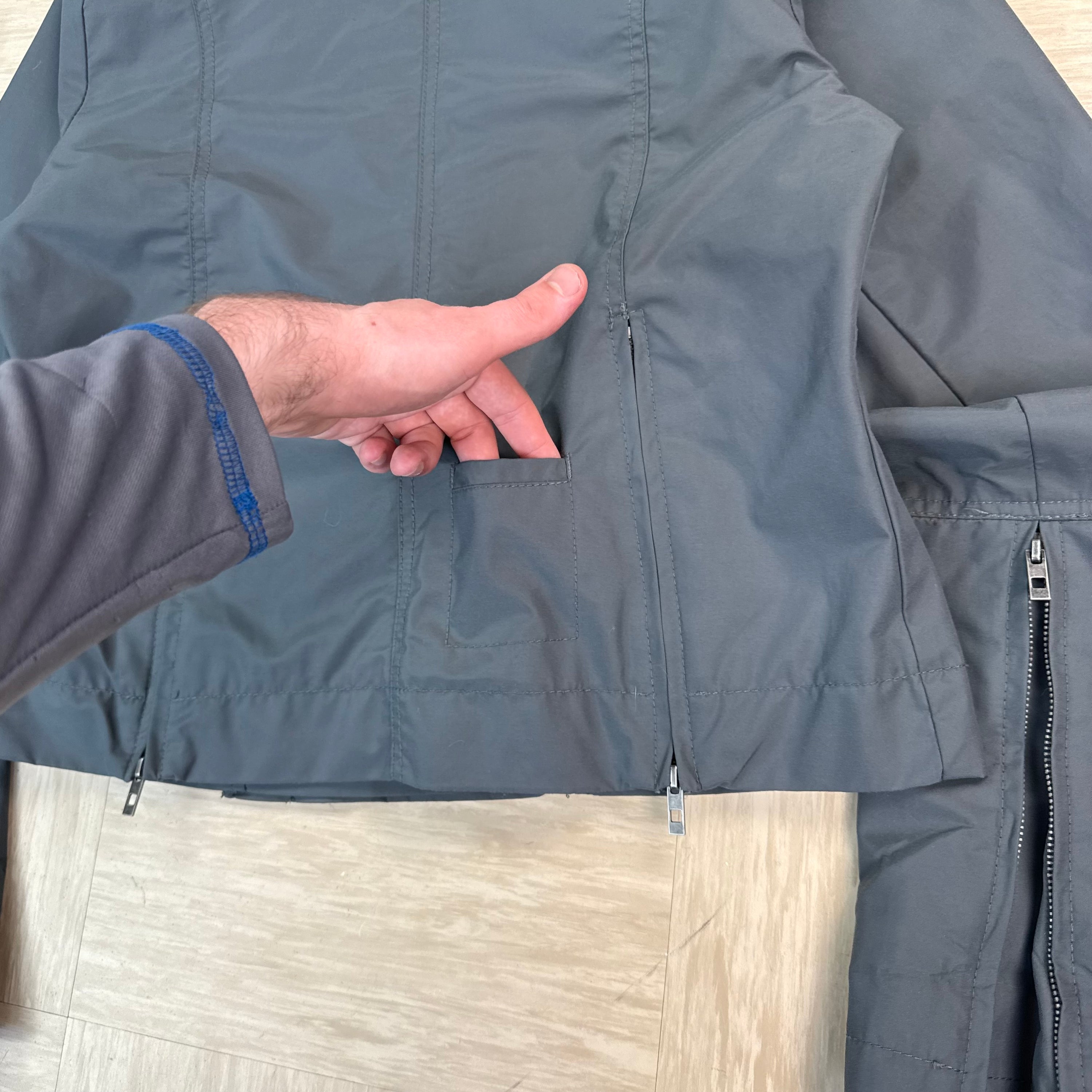 Bench 2000's technical nylon asymmetrical zip high collar jacket (S)