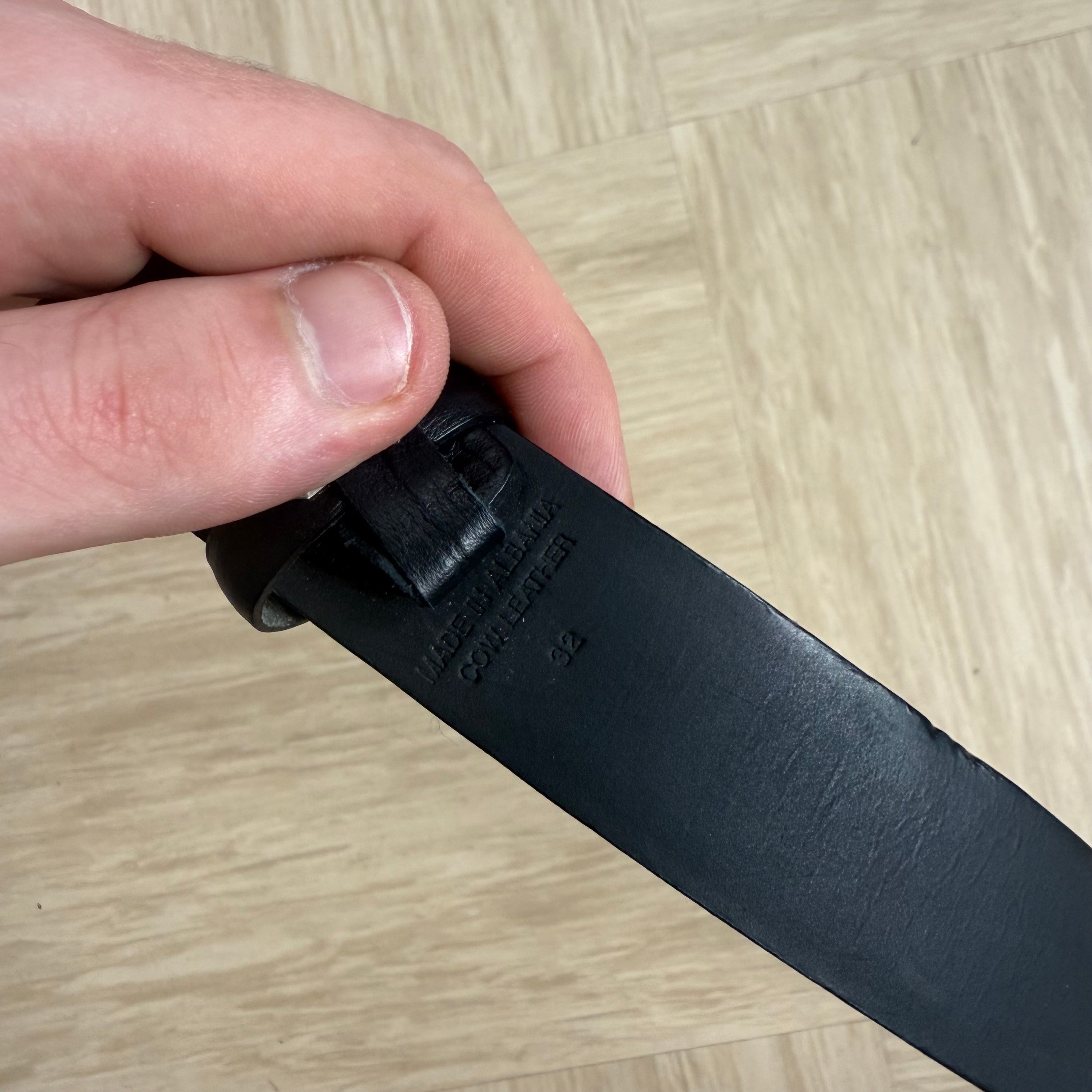 Reiss 2000's black leather belt (OS)