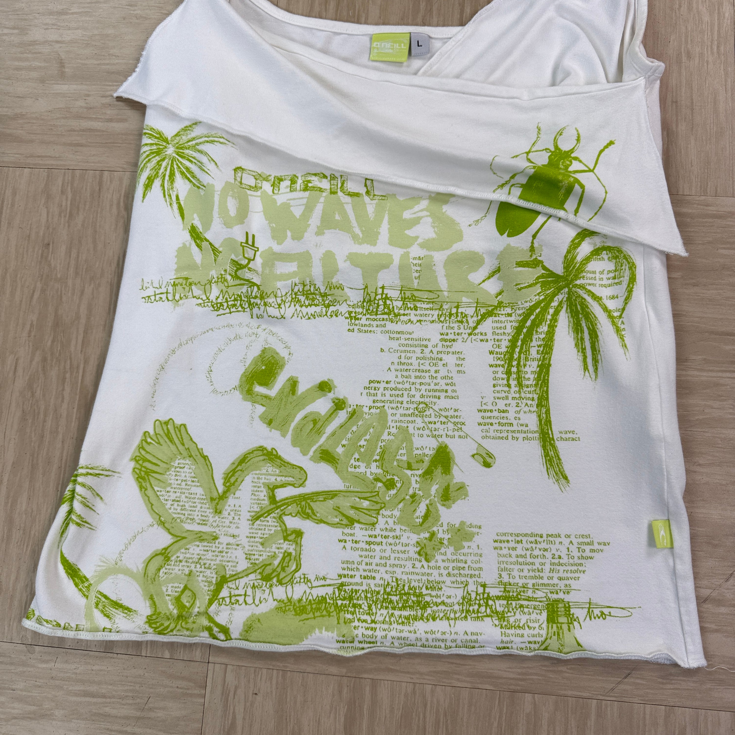 O'Neill 2000's graphic asymmetric vest top (L) wms