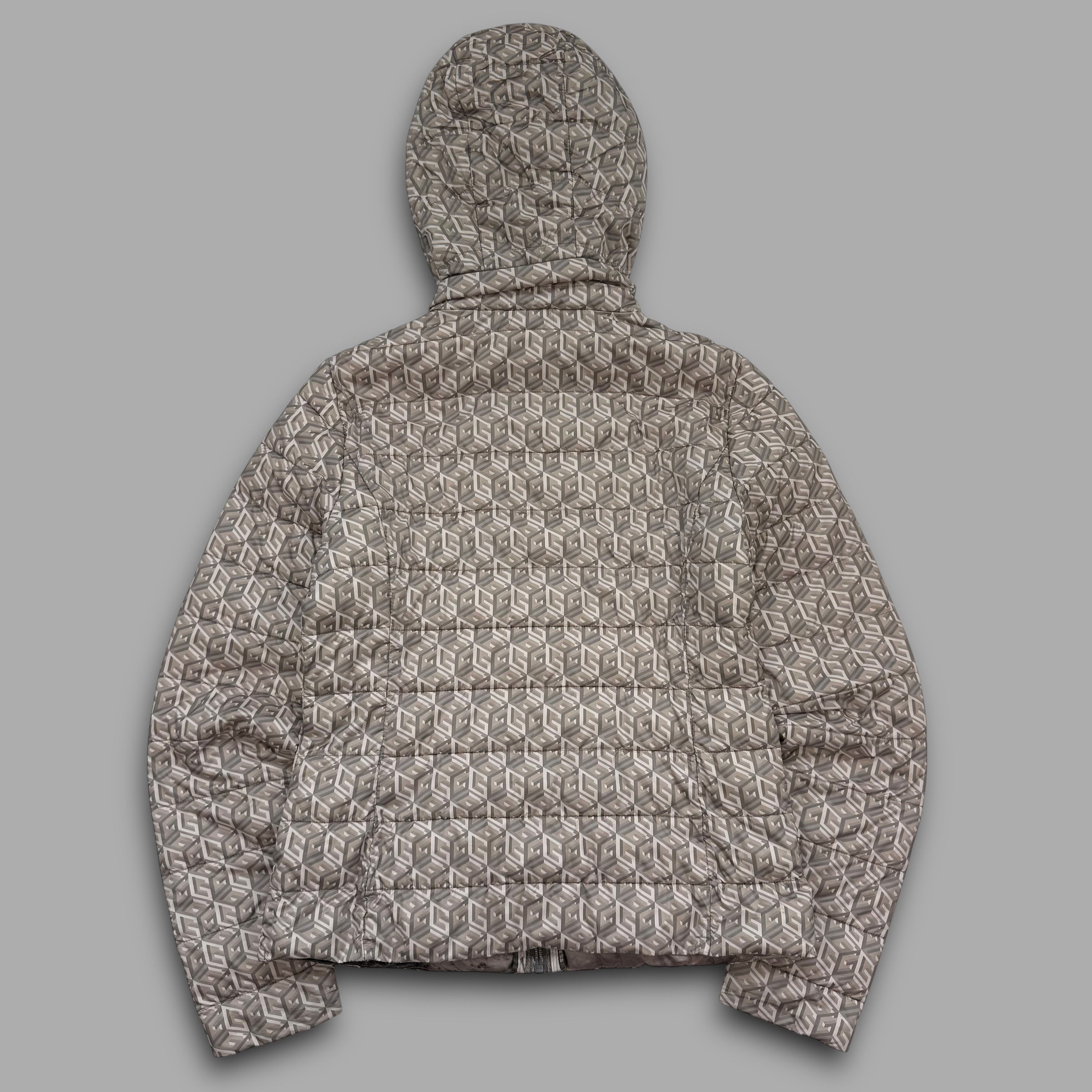 Guess 2000's monogram zip-up nylon puffer jacket (S)