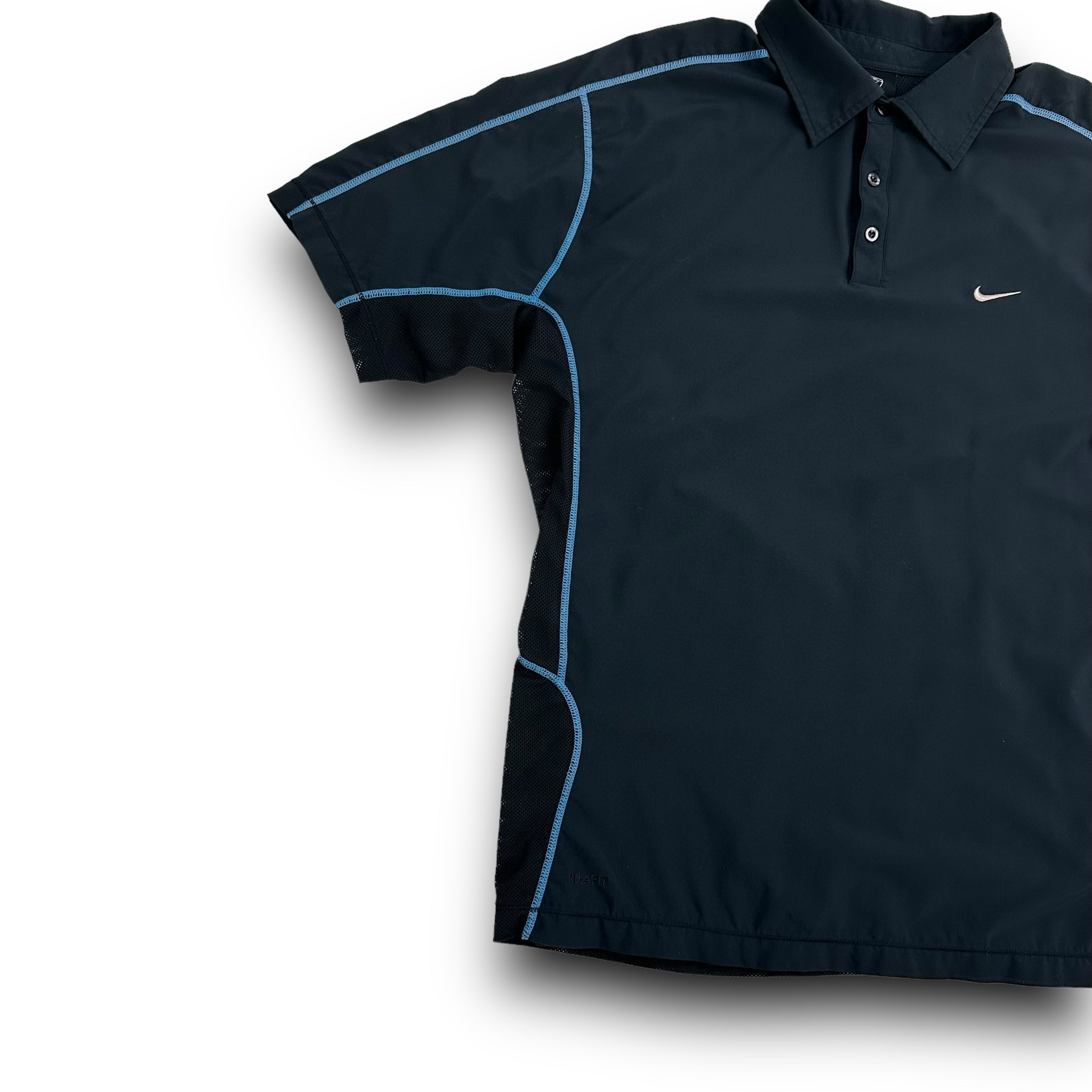 Nike 2000's technical contrast stitch vented polo shirt (L)