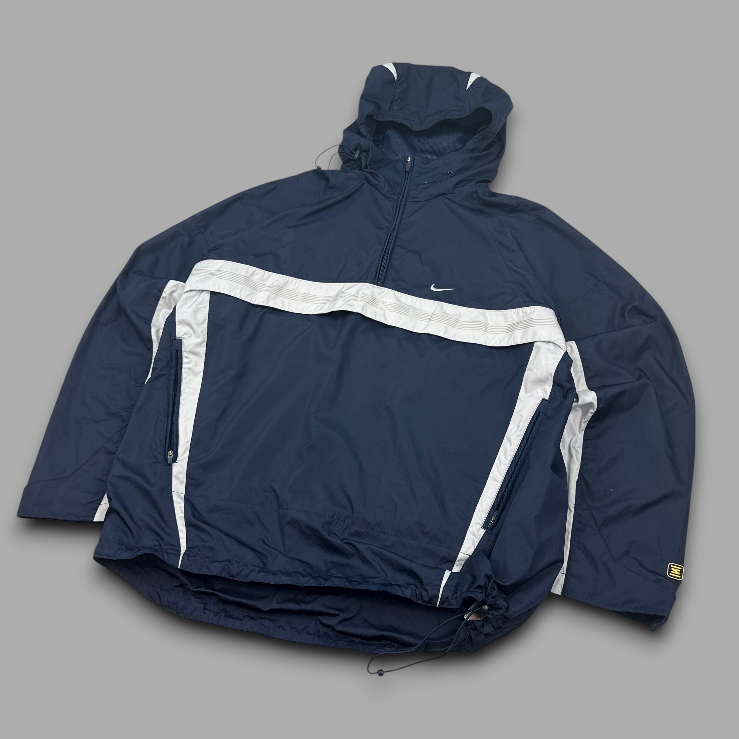 Nike shox 2000's technical panelled pullover 1/4 zip windbreaker (L)