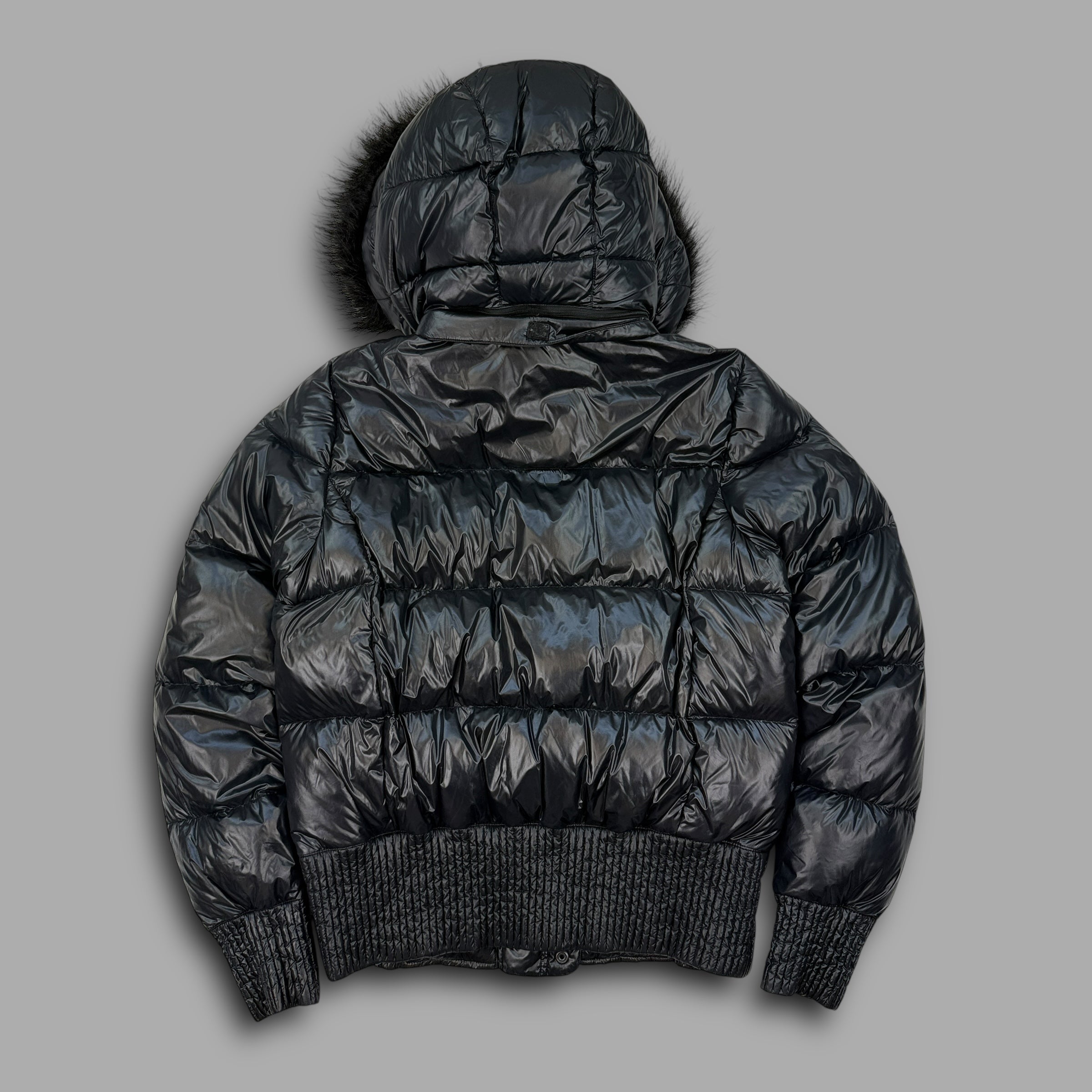 Nike 2000's downfilled shimmer puffer w/fur hood (L) wms
