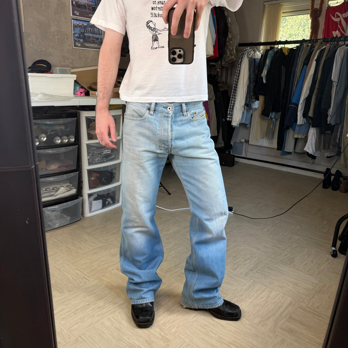 Diesel 2000's ravix relaxed bootcut light denim jeans (S)