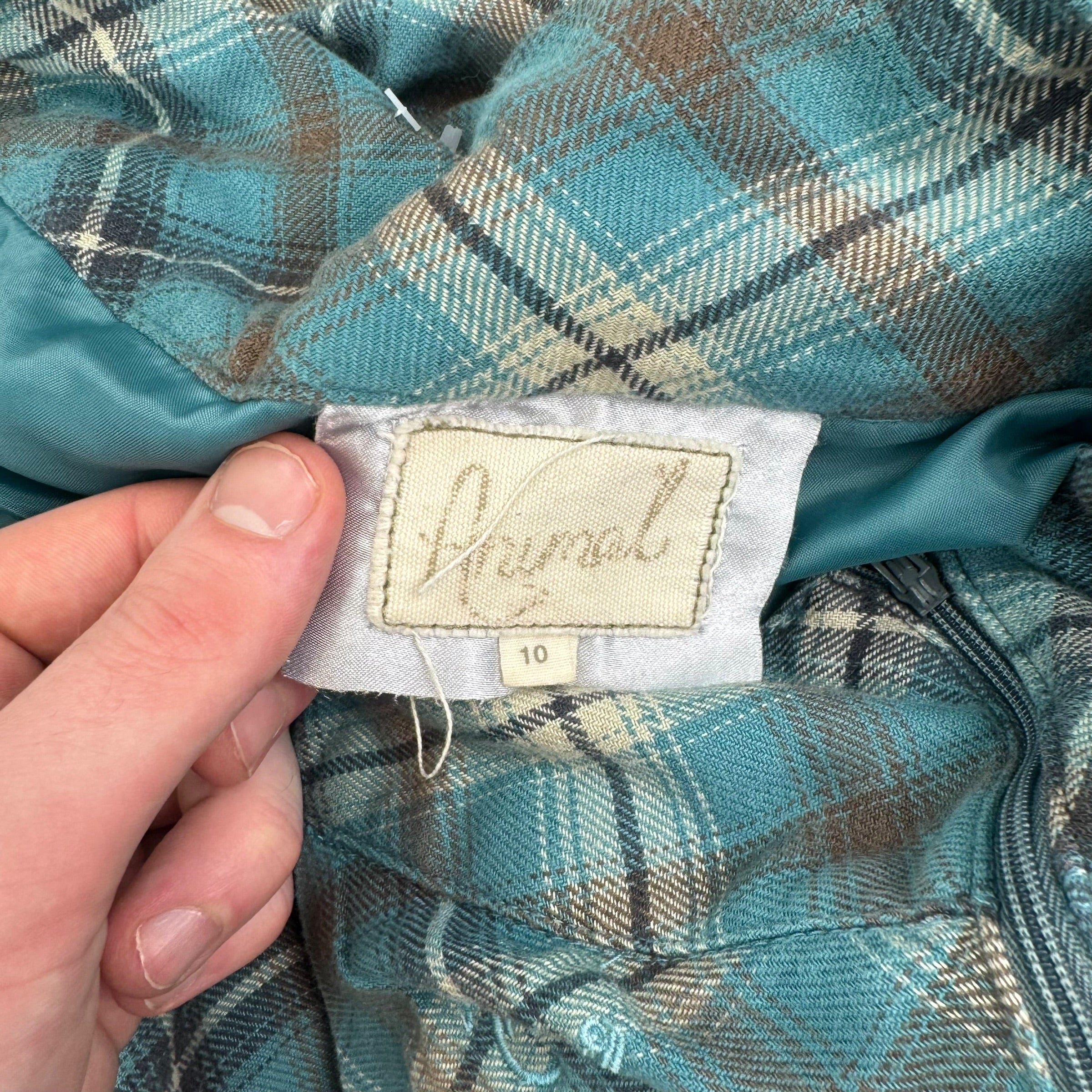 Animal 2000's plaid a-line pleated skirt with pockets (M) wms