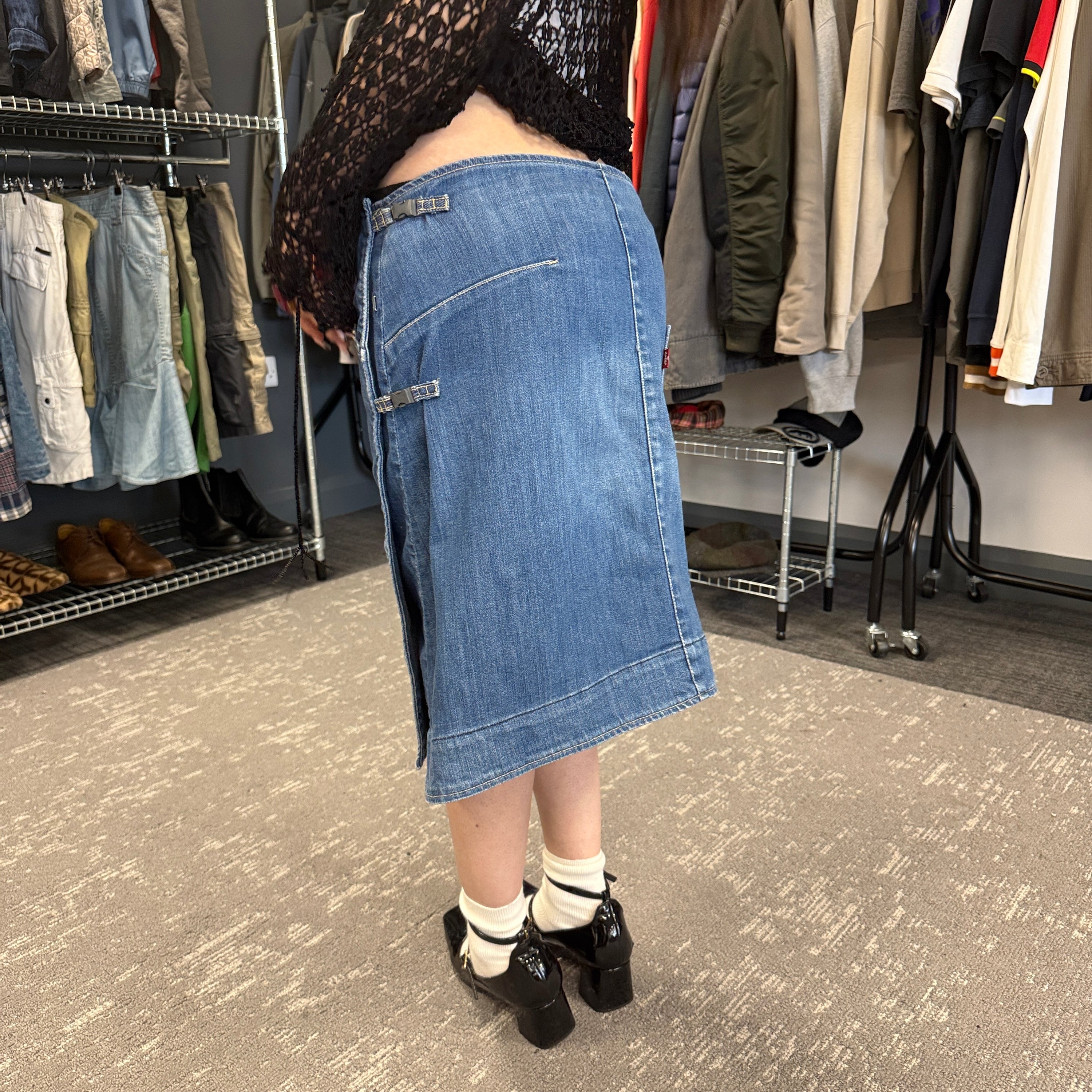 Levi's engineered 2000's technical denim wrap skirt (S)