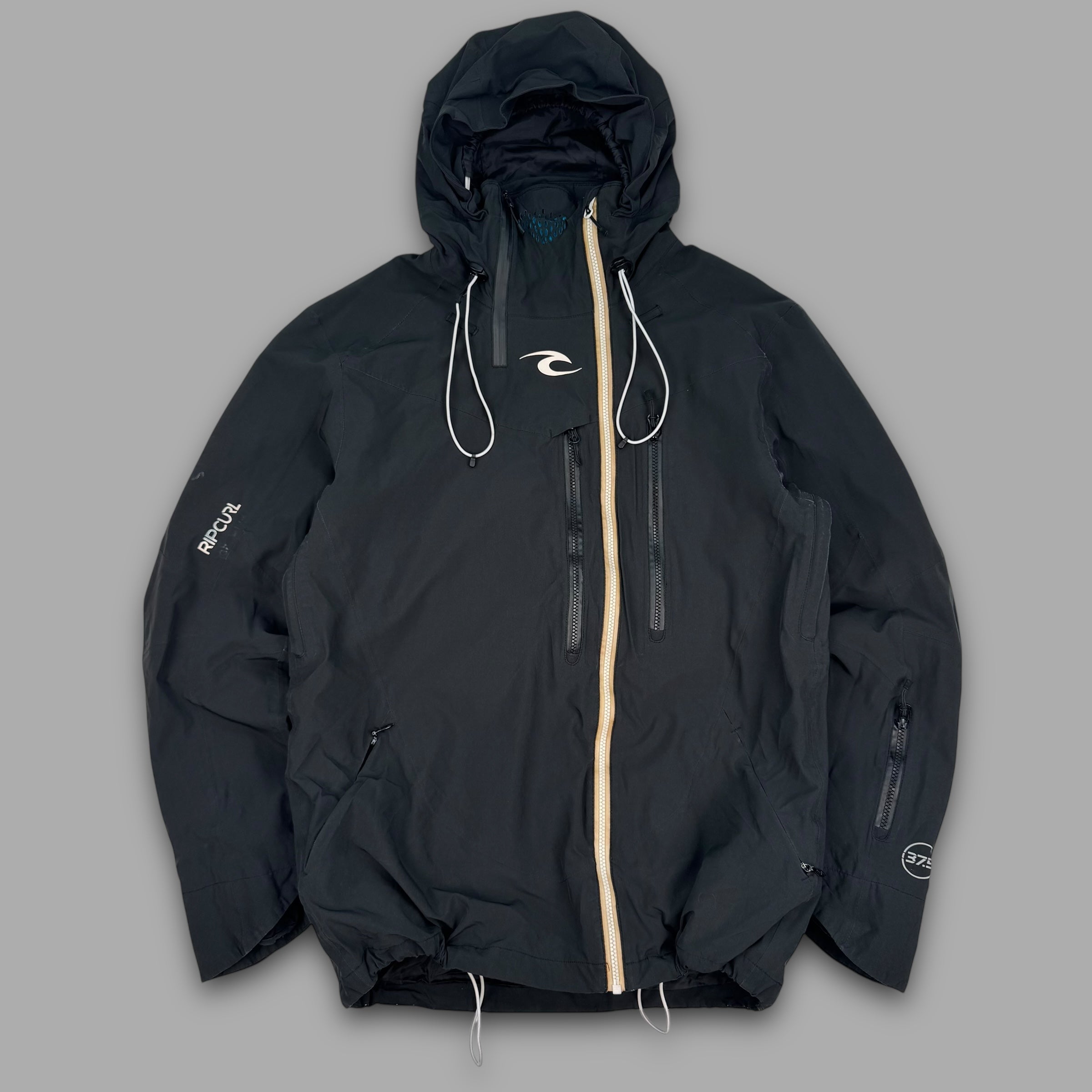 Ripcurl 2000's technical asymmetric dual zip softshell balaclava ski jacket (M-L)