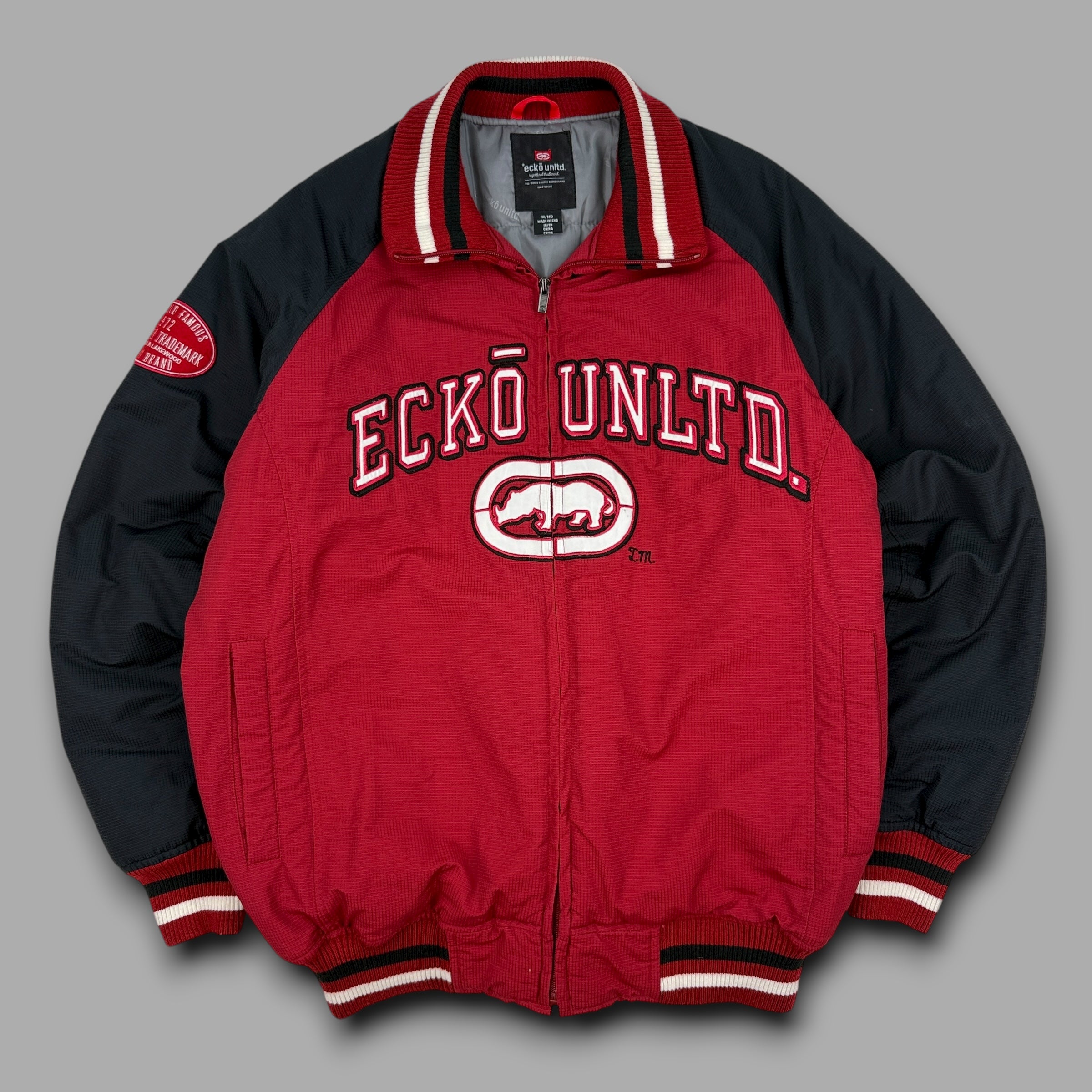 Ecko 2000's technical zip up nylon bomber jacket (M)