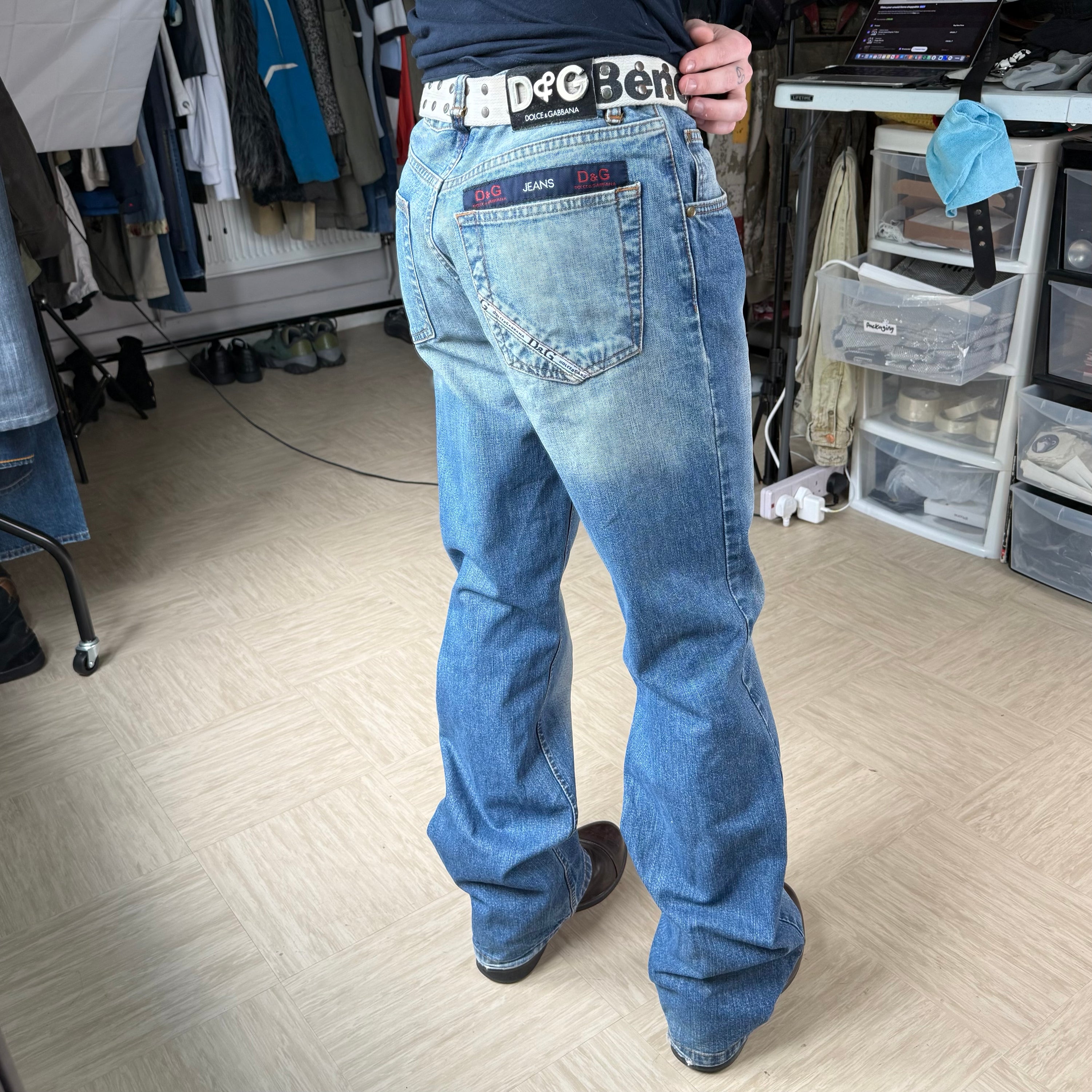 Dolce and gabanna 1990's relaxed baggy straight leg denim jeans (M)