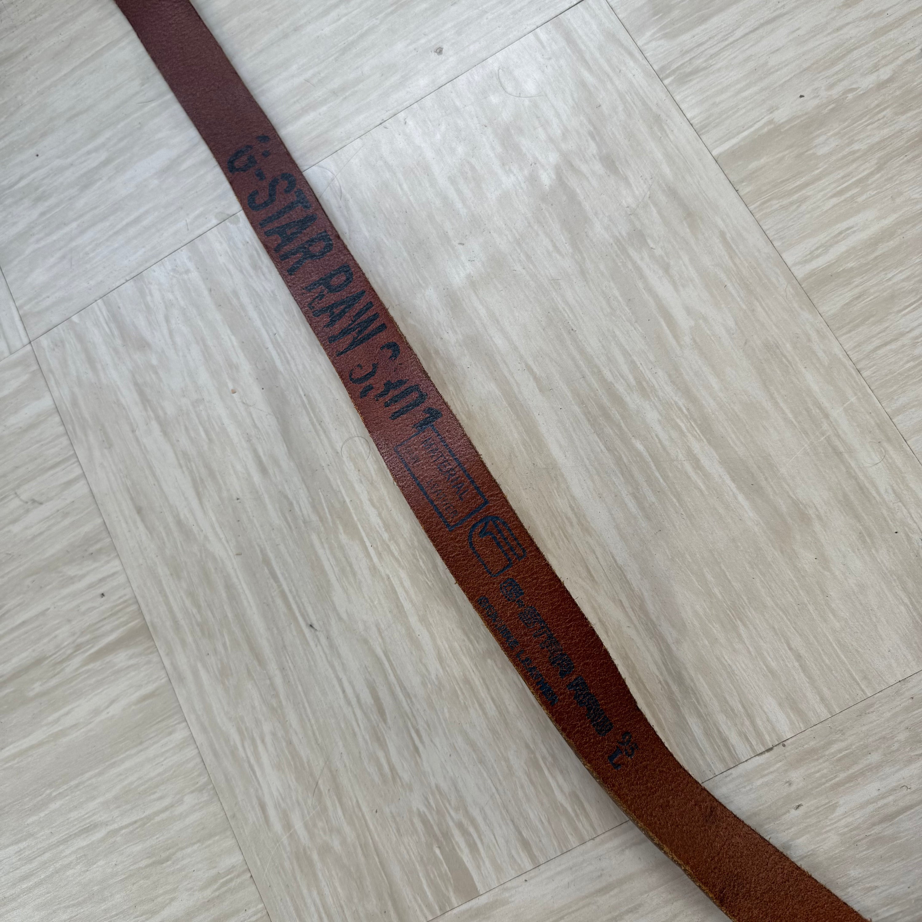 Gstar 2000's metal buckle orange leather belt (OS)