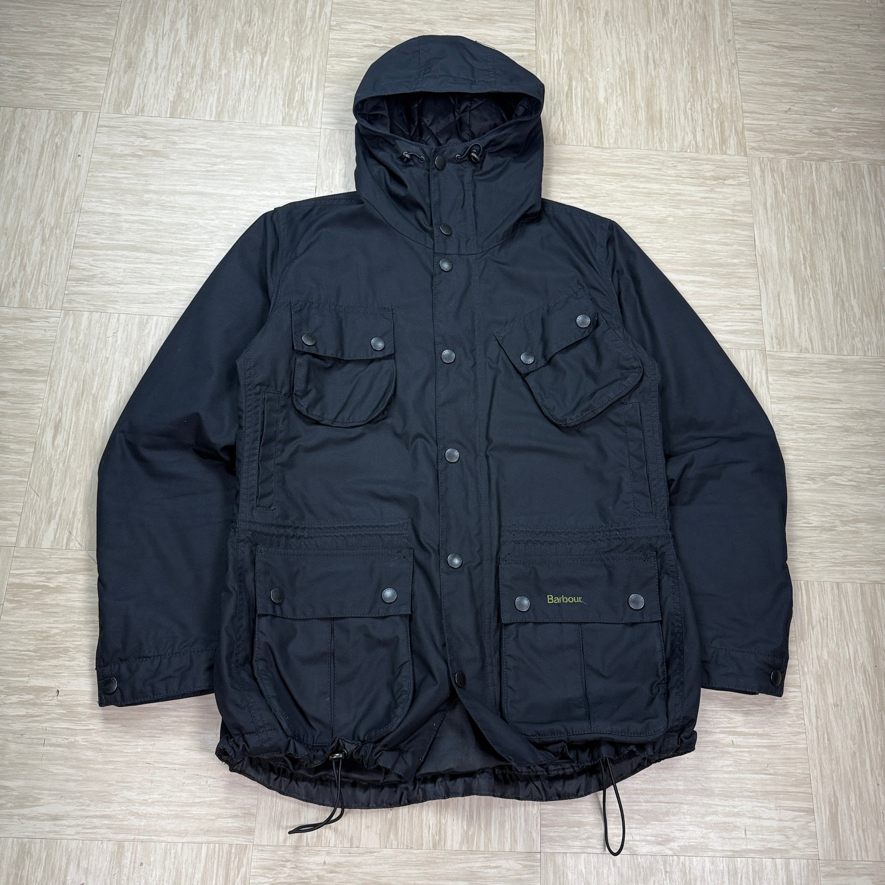 Barbour 2000's technical multi-pocket ninja hood parka jacket (M)