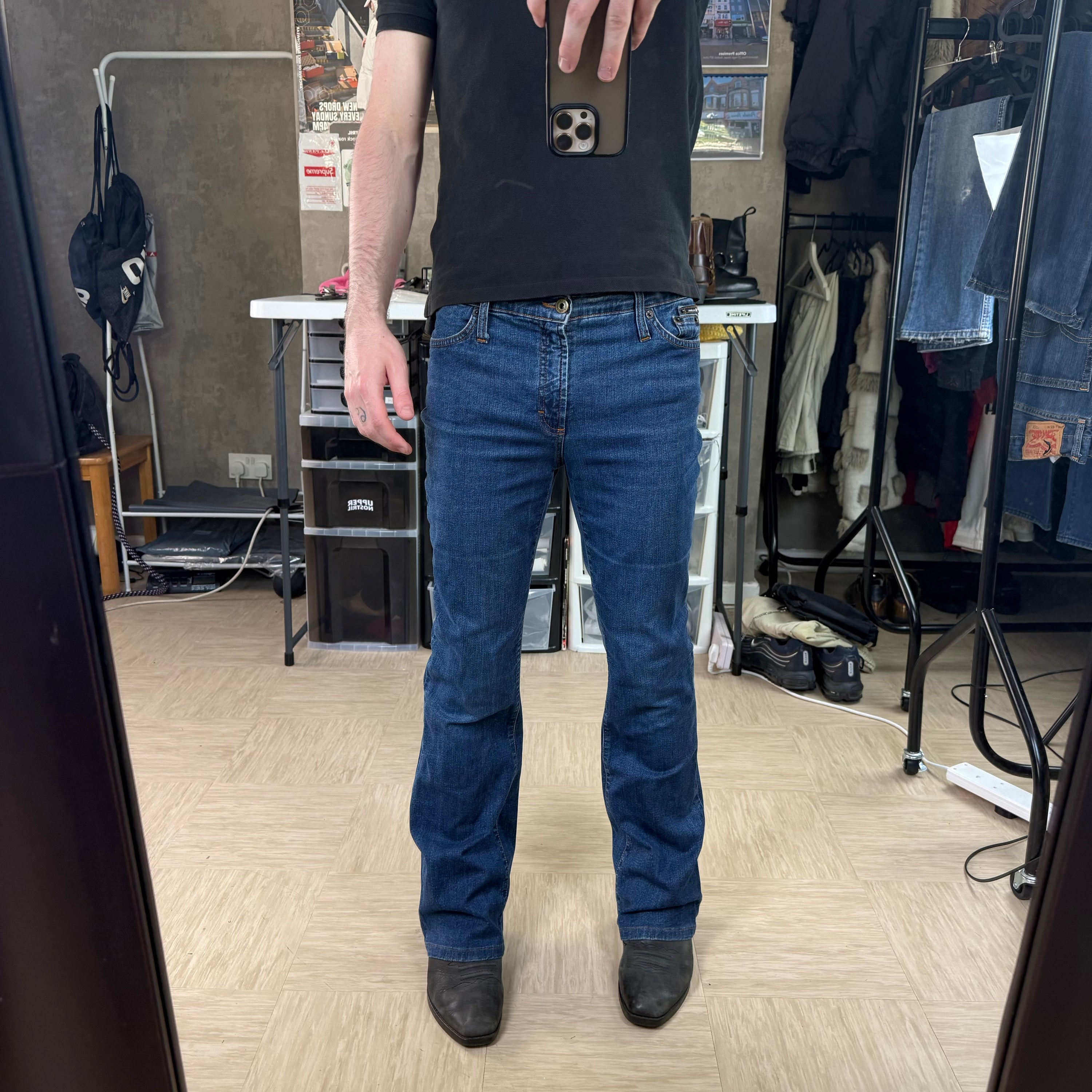 Dolce and gabbana 2000's fitted denim flare jeans (S)