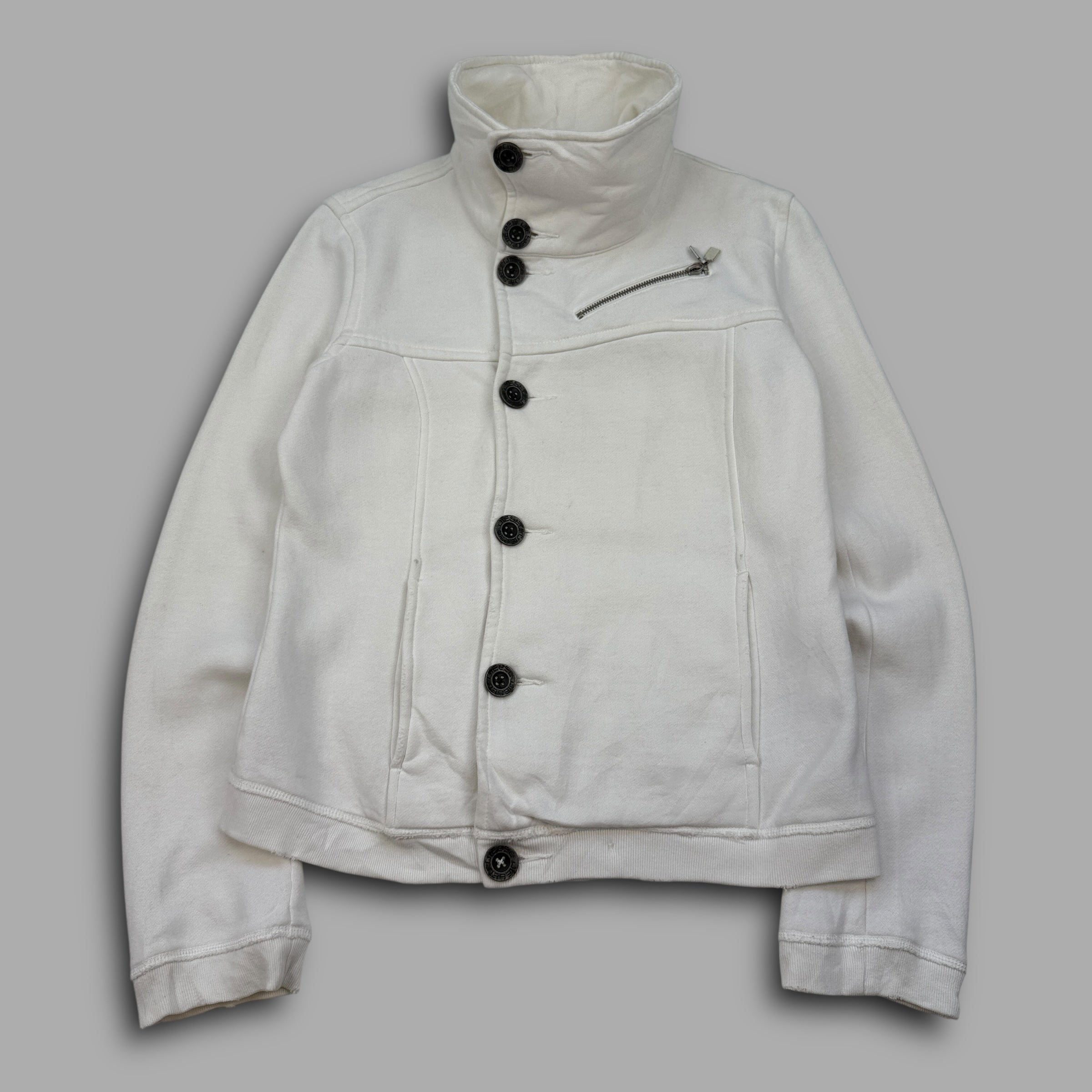 Diesel 2000’s asymmetrical button-up cotton jacket (M)