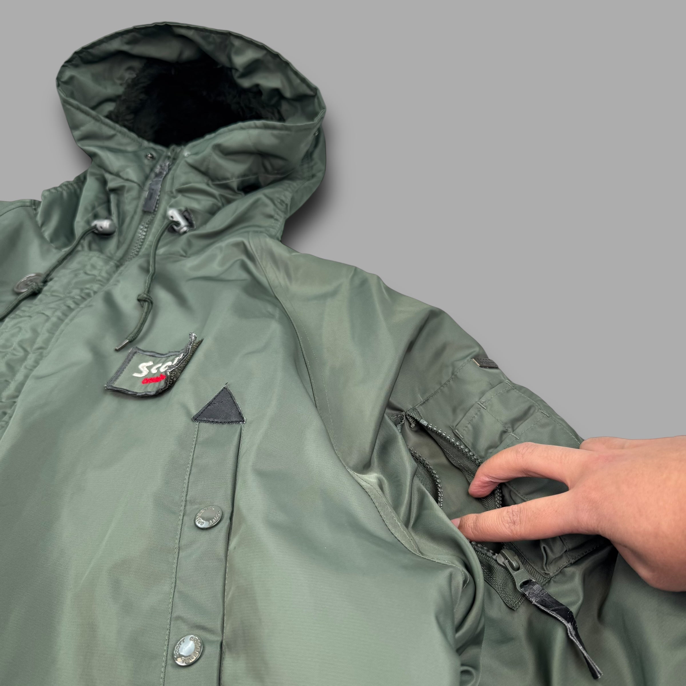 Scott 2000's technical N-3B nylon parka jacket (XL)